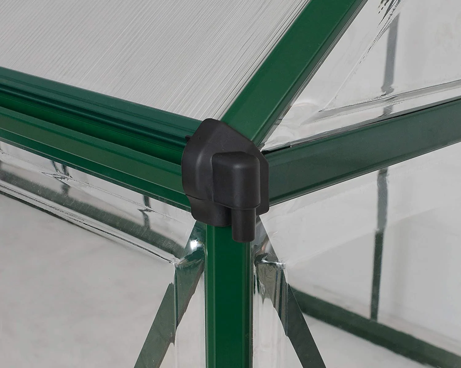 Hybrid 6' x 6' Greenhouse - Green Frame & Hybrid Polycarbonate Panels - Image 4