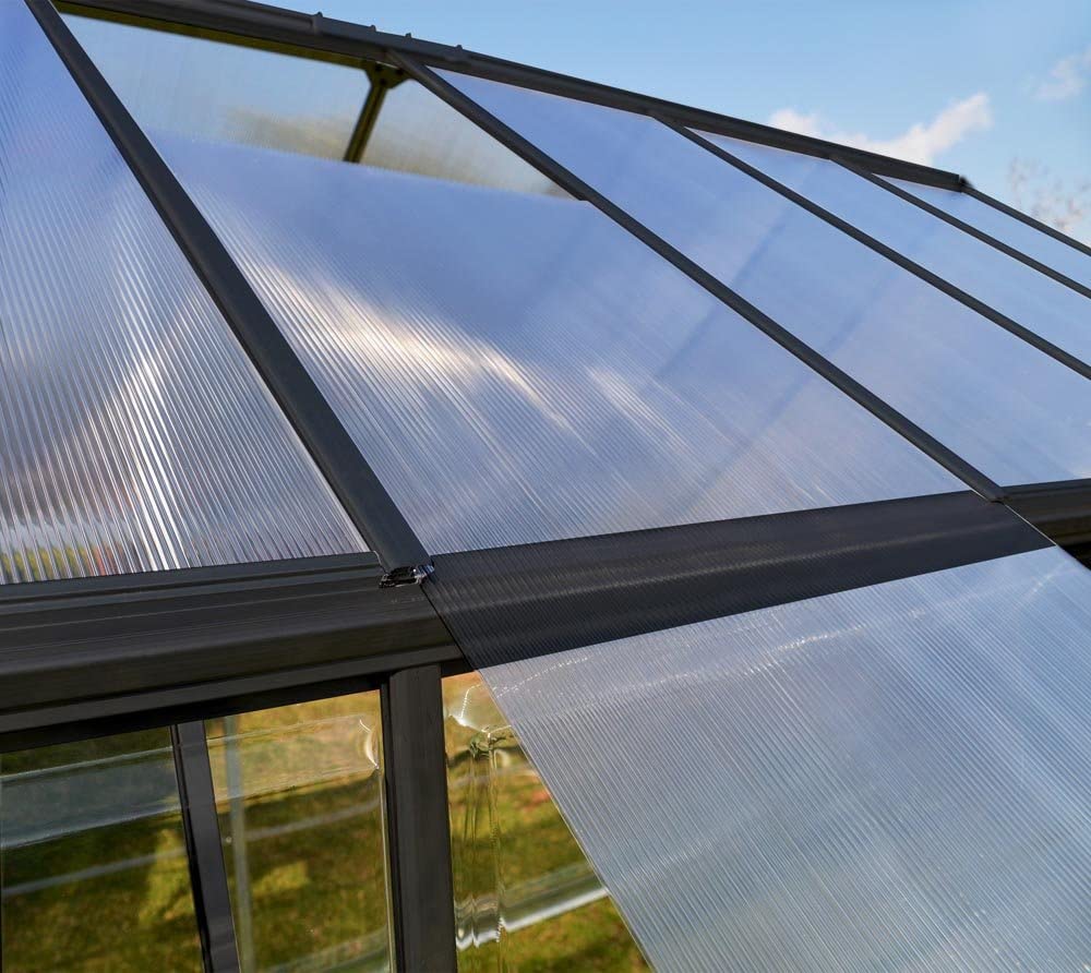 Hybrid 6' x 6' Greenhouse - Grey Frame & Hybrid Polycarbonate Panels - Image 2