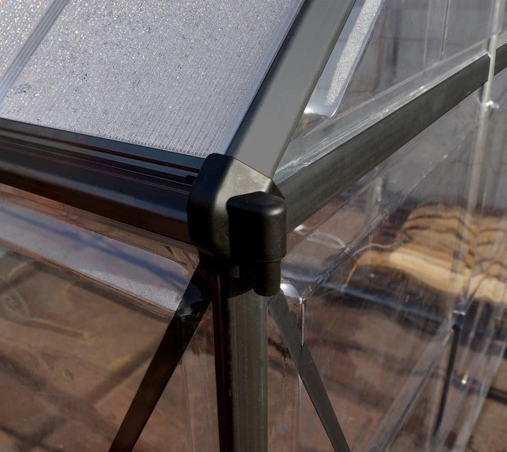Hybrid 6' x 6' Greenhouse - Grey Frame & Hybrid Polycarbonate Panels - Image 4