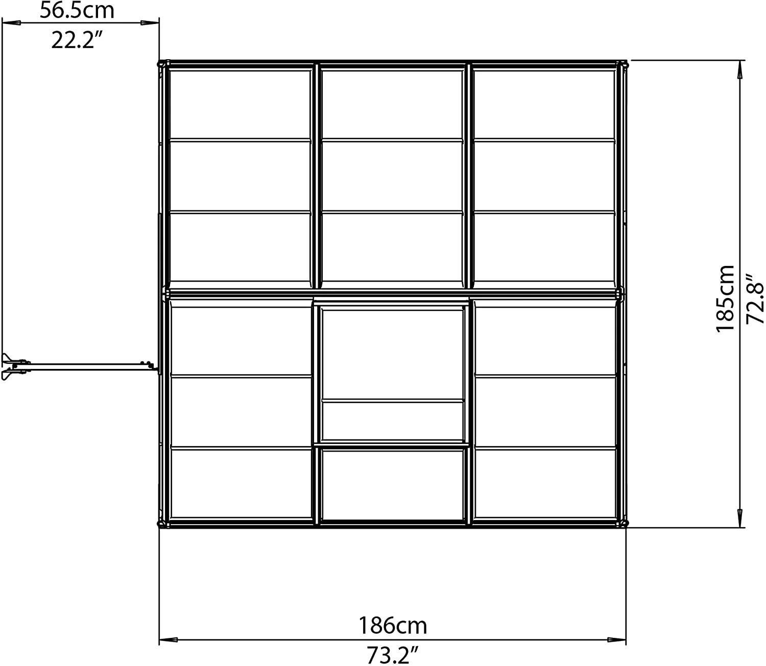Hybrid 6' x 6' Greenhouse - Silver Frame & Hybrid Polycarbonate Panels - Image 5