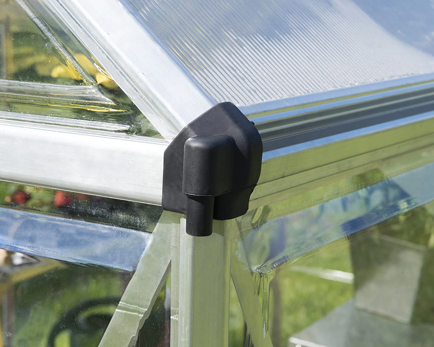 Hybrid 6' x 6' Greenhouse - Silver Frame & Hybrid Polycarbonate Panels - Image 6