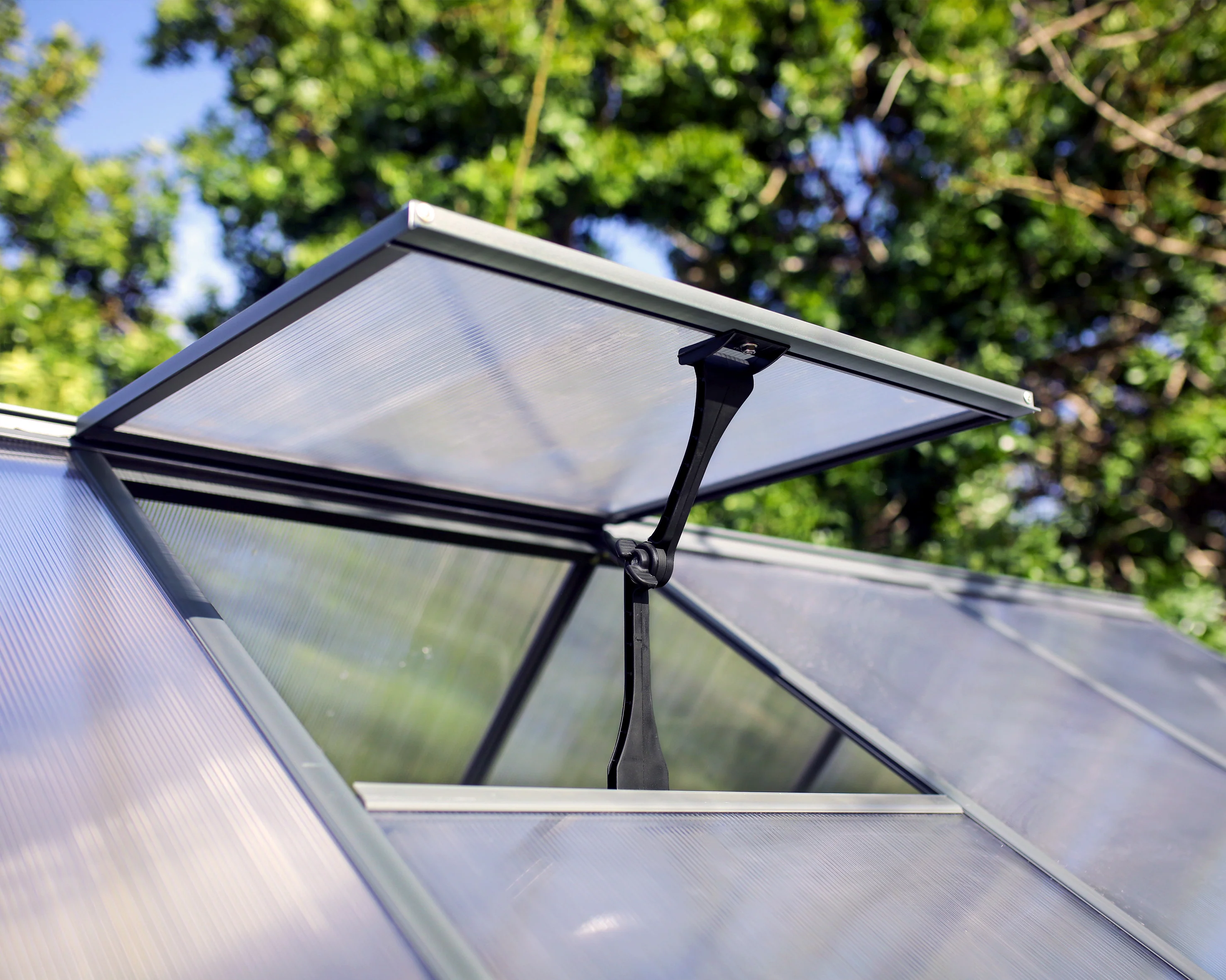 Hybrid 6' x 8' Greenhouse - Grey Frame & Hybrid Polycarbonate Panels - Image 2