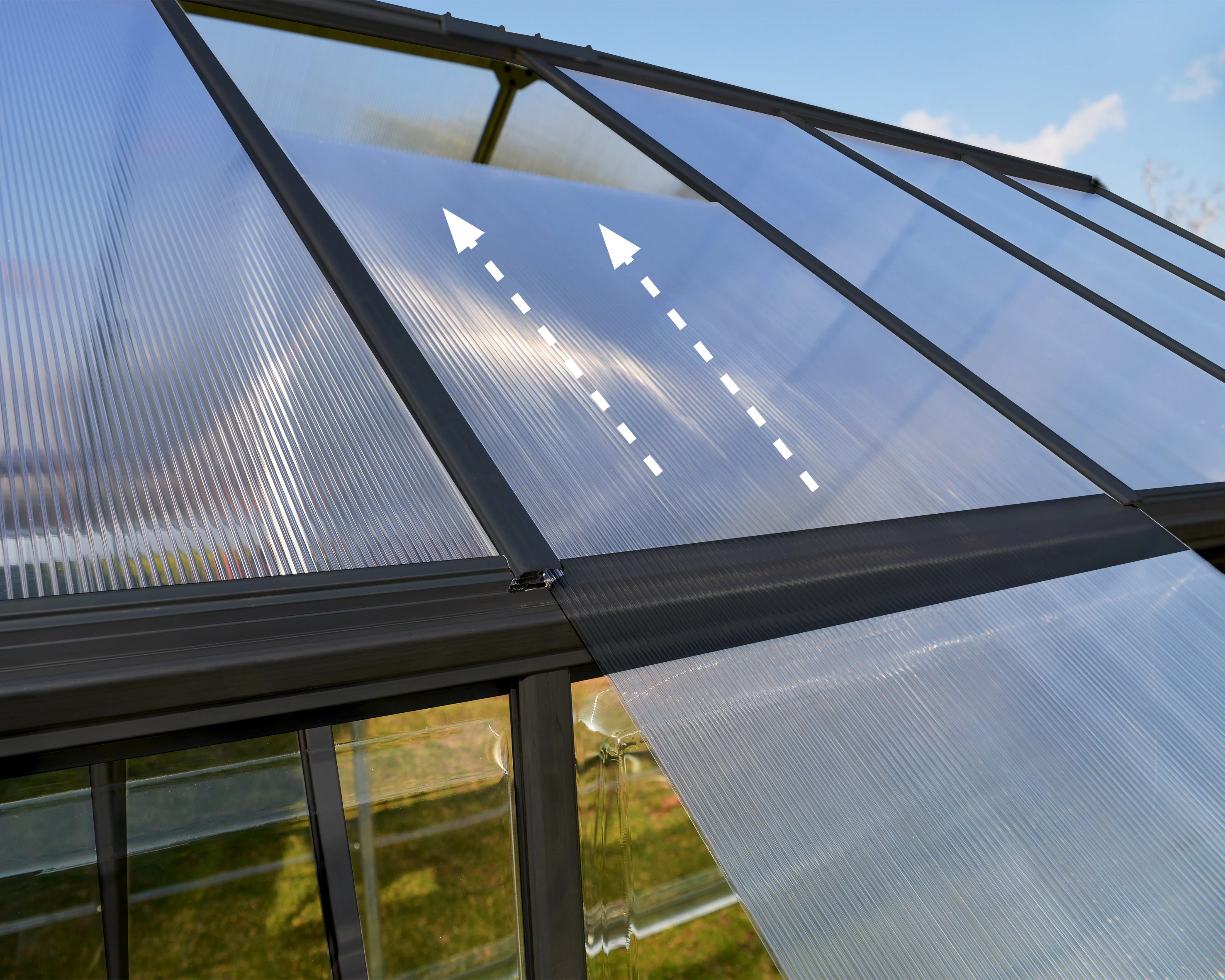 Hybrid 6' x 8' Greenhouse - Grey Frame & Hybrid Polycarbonate Panels - Image 3