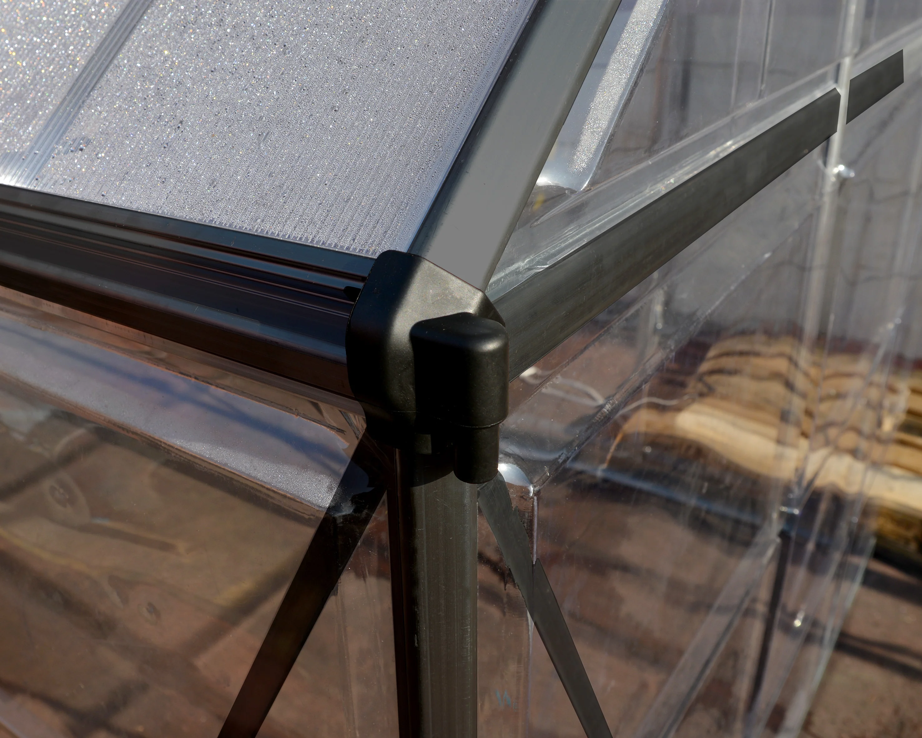 Hybrid 6' x 8' Greenhouse - Grey Frame & Hybrid Polycarbonate Panels - Image 4