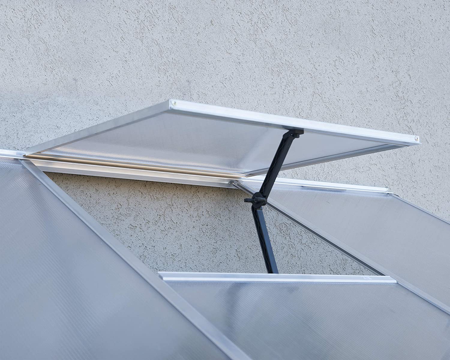 8' x 4' Lean-To Greenhouse - Silver Frame & Clear Polycarbonate Panels - Image 5