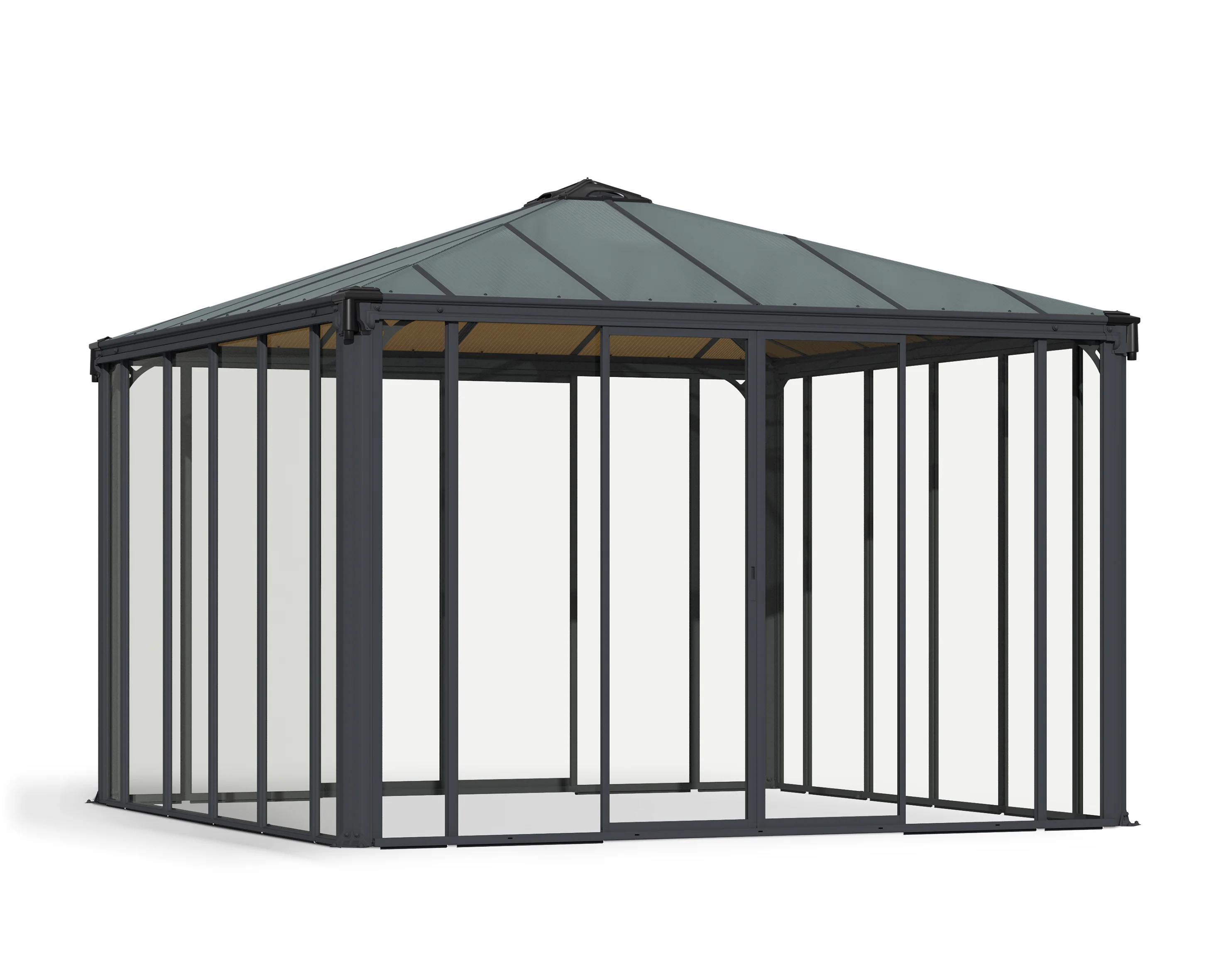 Ledro 3.6m x 3.6m Enclosed Gazebo Kit - Grey Structure & Hybrid Panels - Image 11