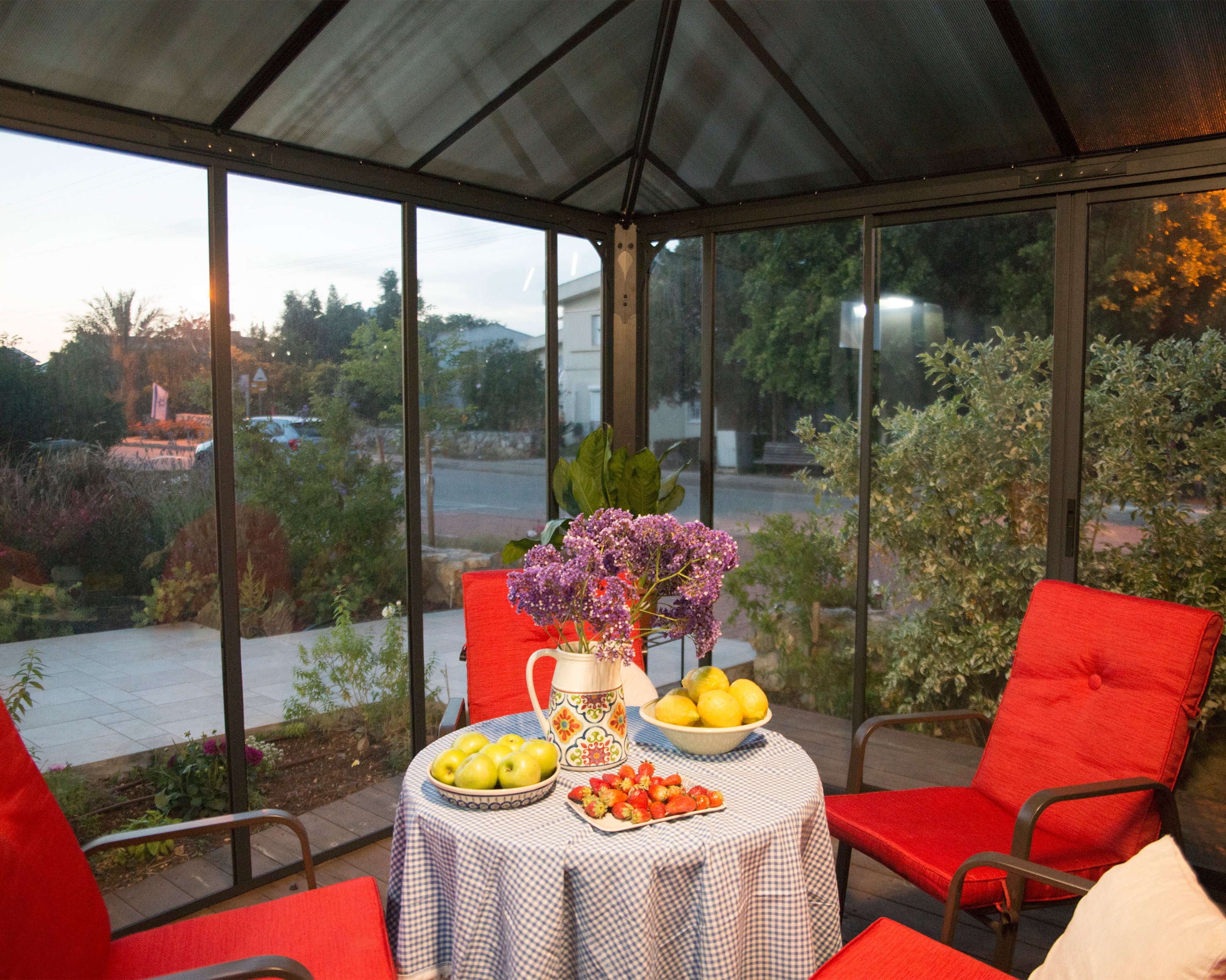 Ledro 3.6m x 3.6m Enclosed Gazebo Kit - Grey Structure & Hybrid Panels - Image 2