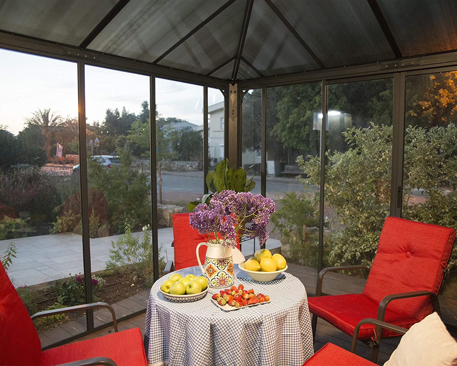 Ledro 3.6m x 3.6m Enclosed Gazebo Kit - Grey Structure & Hybrid Panels - Image 3