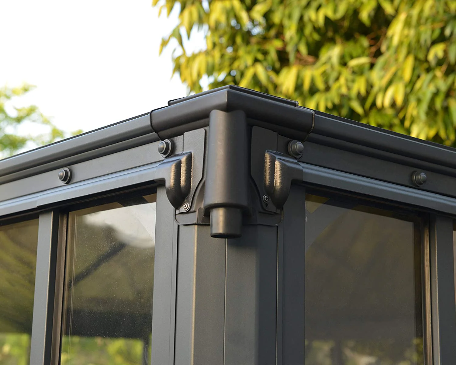 Ledro 3m x 4.3m Enclosed Gazebo Kit - Grey Structure & Hybrid Panels - Image 6