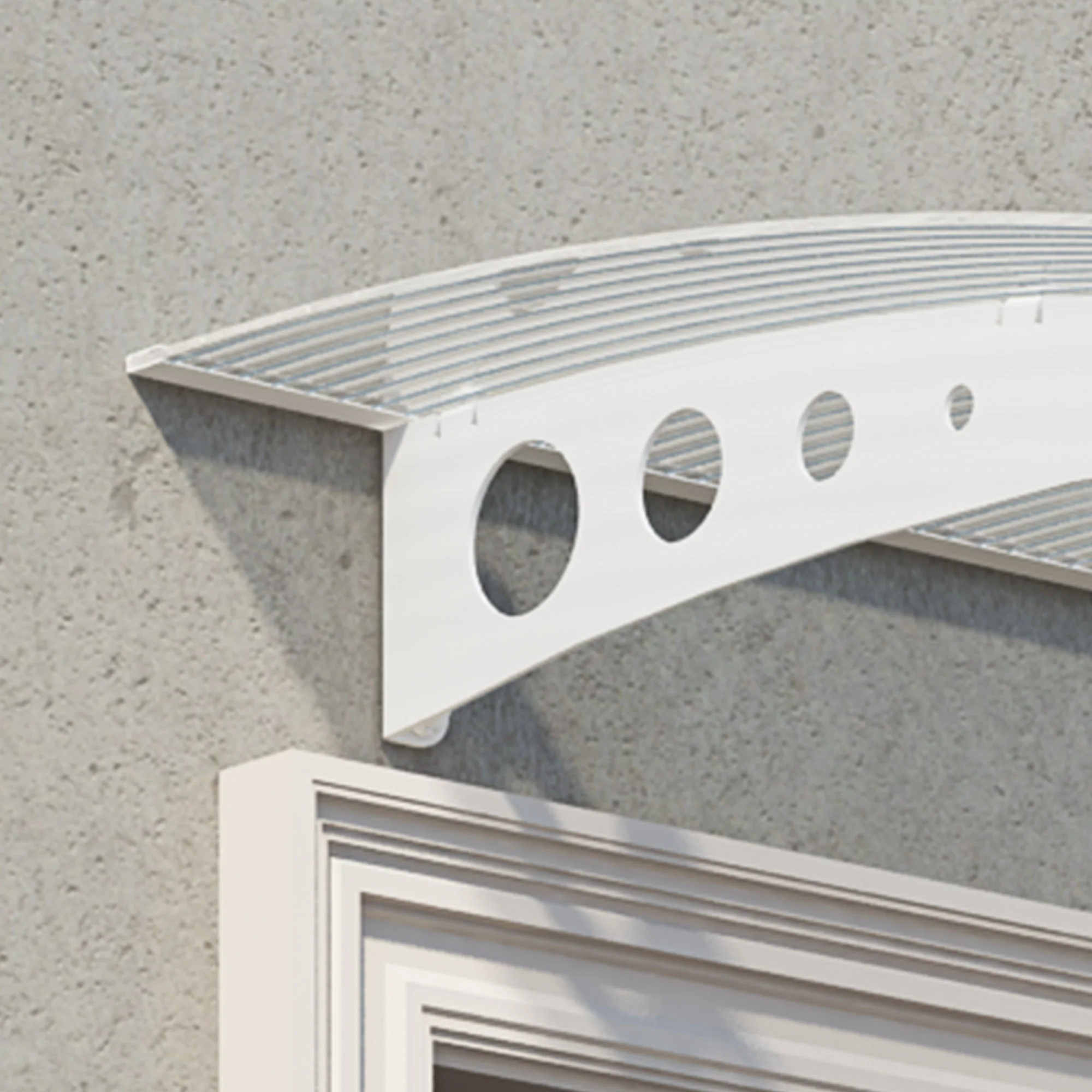 Lyra 1.4m x 0.9m Door Canopy - White Frame & Twinwall Polycarbonate - Image 2