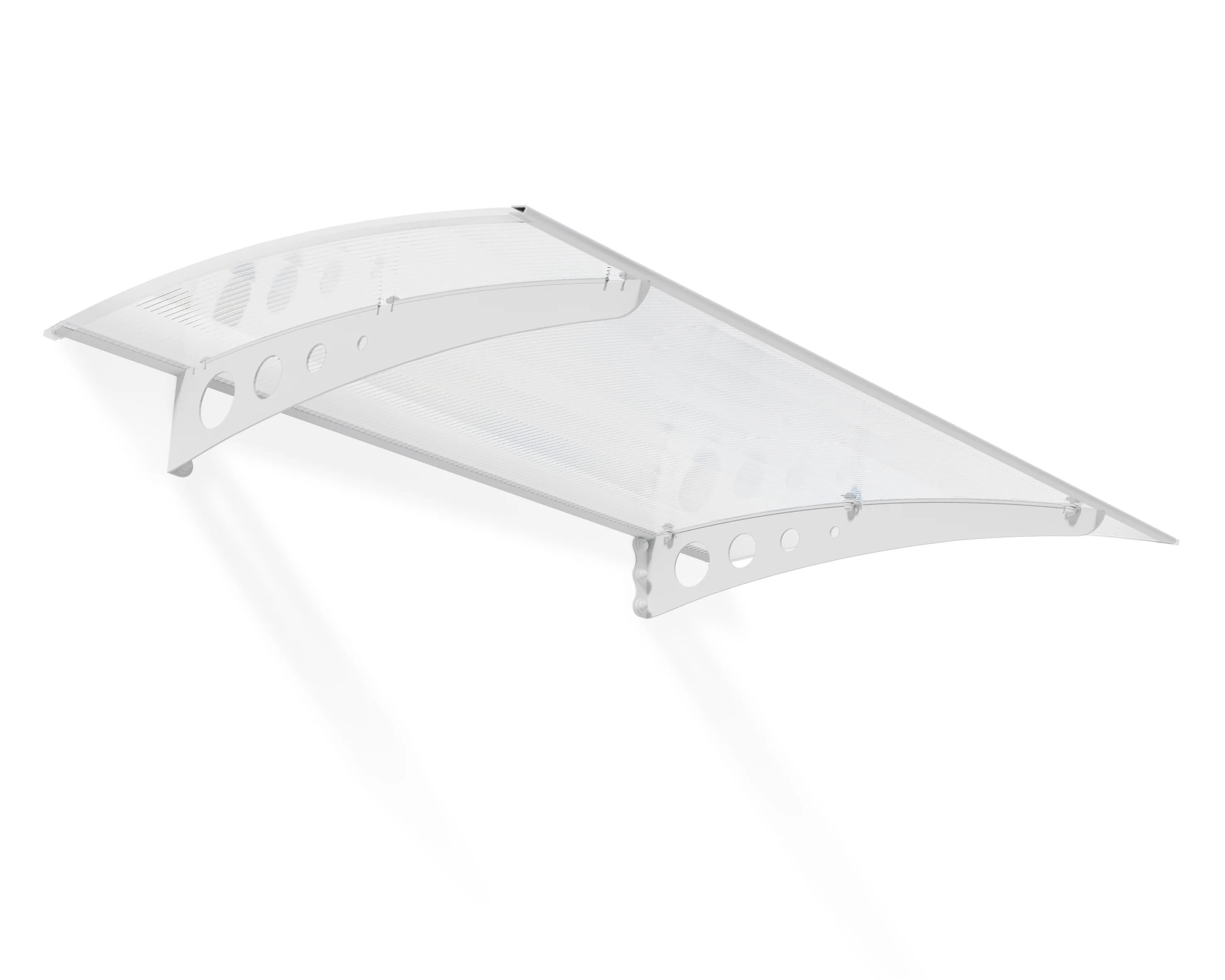 Lyra 1.4m x 0.9m Door Canopy - White Frame & Twinwall Polycarbonate - Image 3