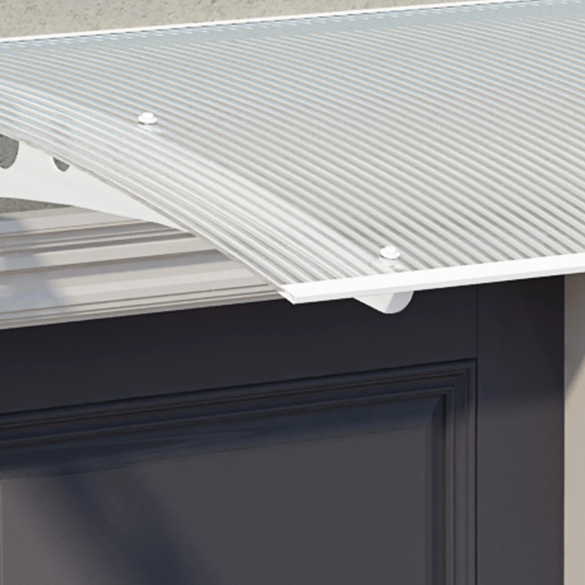 Lyra 1.4m x 0.9m Door Canopy - White Frame & Twinwall Polycarbonate - Image 4