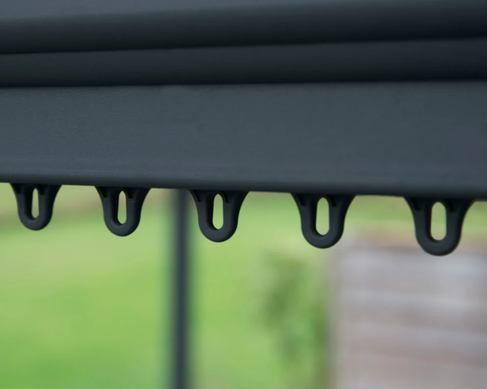 Martinique 3m x 3.6m Garden Gazebo in Grey Aluminium with Polycarbonate Roof - Image 8
