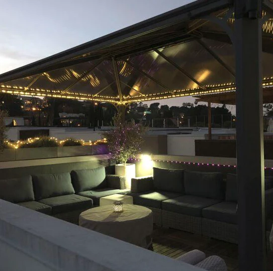 Martinique 3m x 4.3m Garden Gazebo in Grey Aluminium with Polycarbonate Roof - Image 10