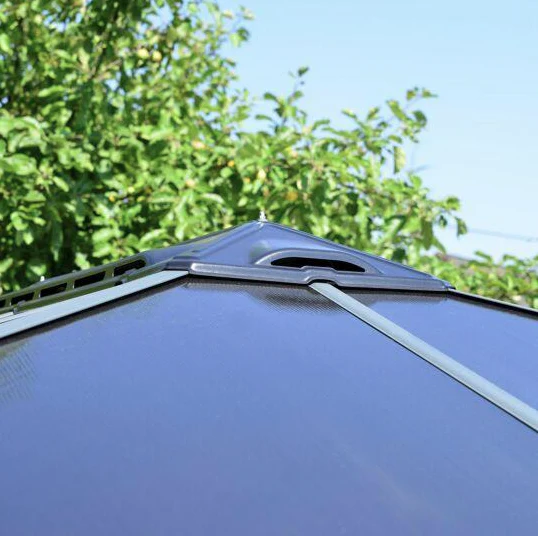 Martinique 3m x 4.3m Garden Gazebo in Grey Aluminium with Polycarbonate Roof - Image 8