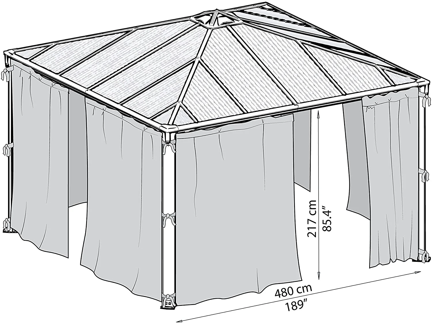 Martinique 5000 + Milano 4300 Gazebo Curtain Set - Image 5