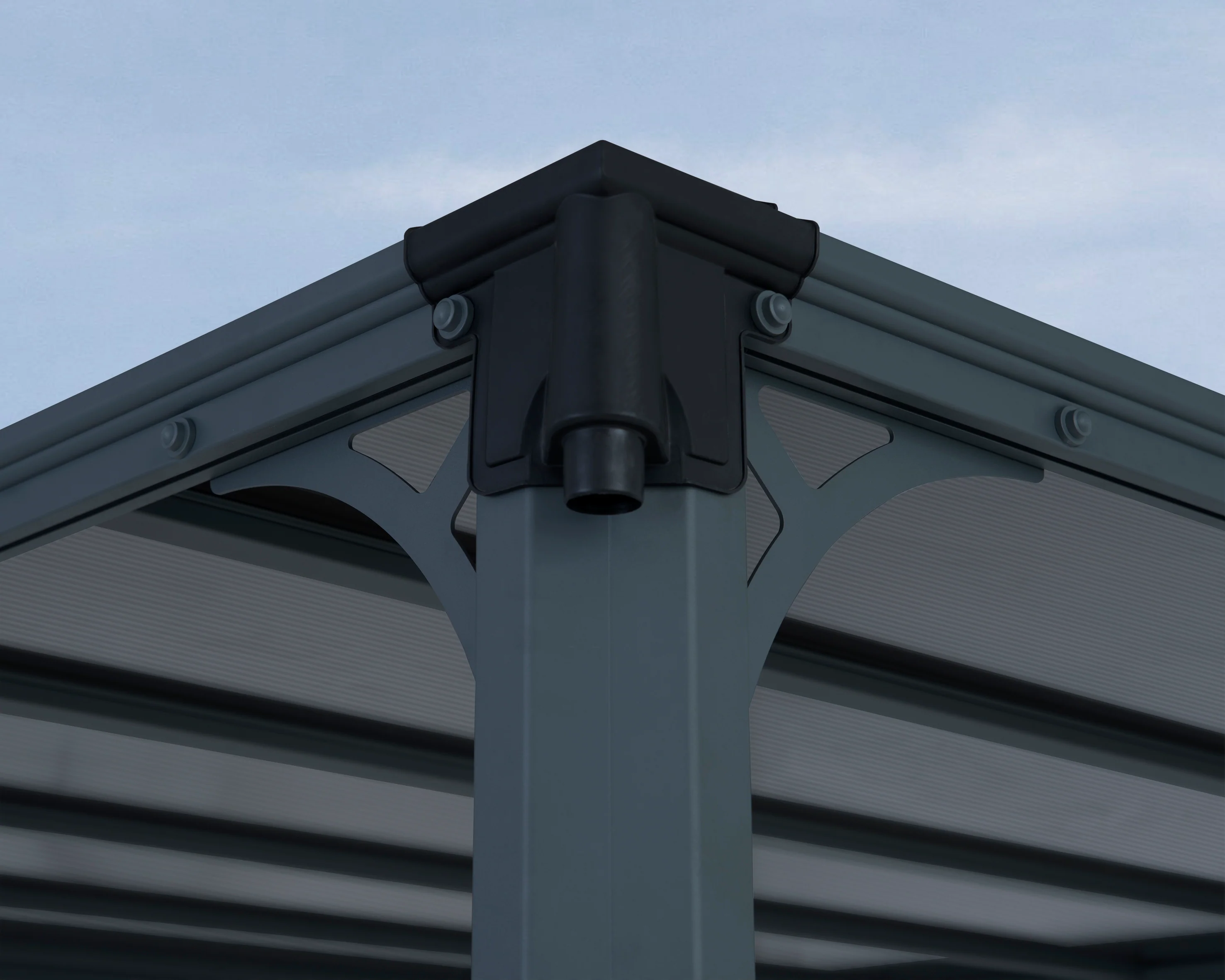Milano 3m x 4.26m Garden Gazebo in Grey with Polycarbonate Flat Roof - Image 11