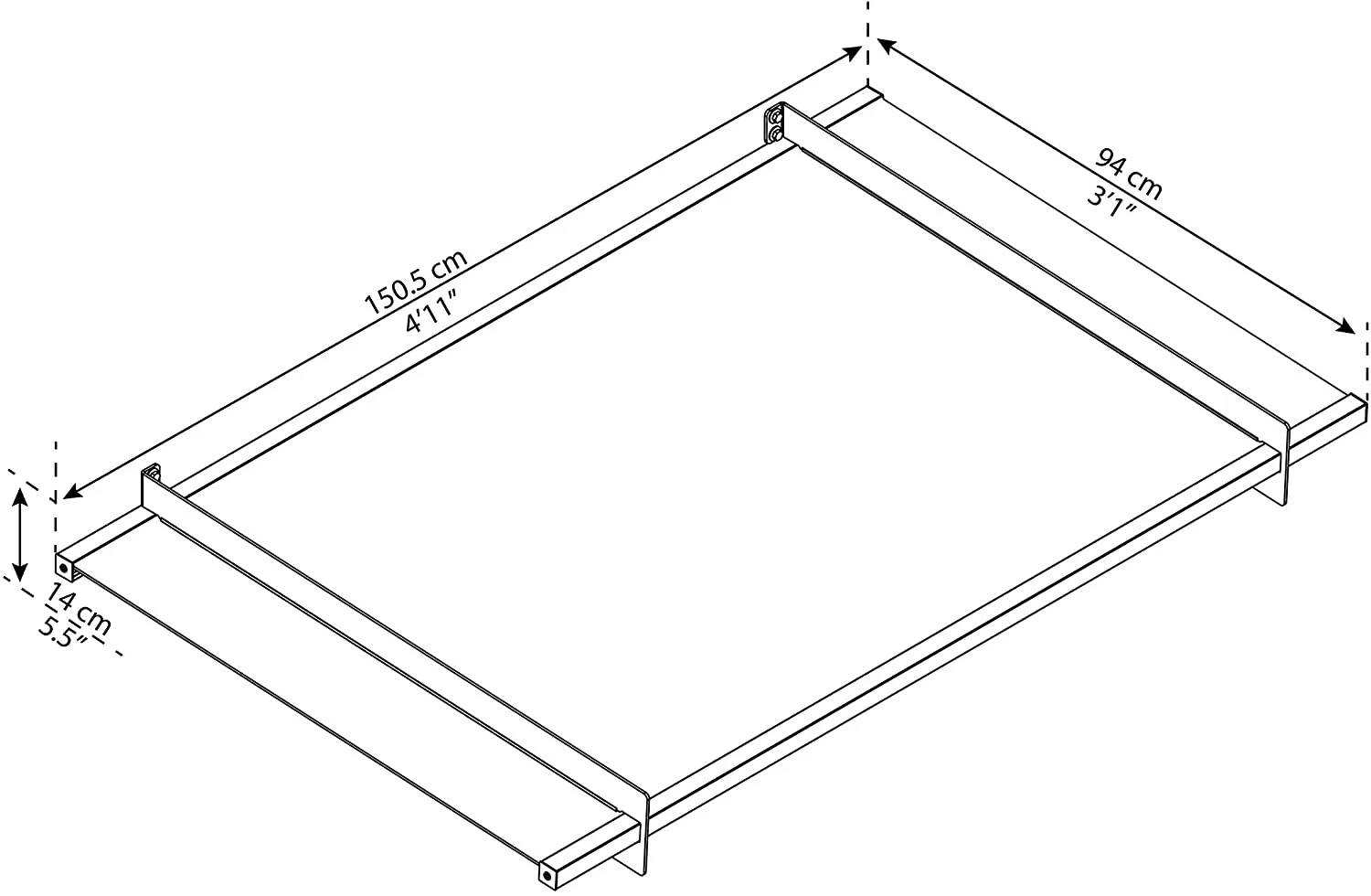 Nancy 1.5m x 0.9m Door Canopy - Grey Frame & Clear Acryl - Image 5