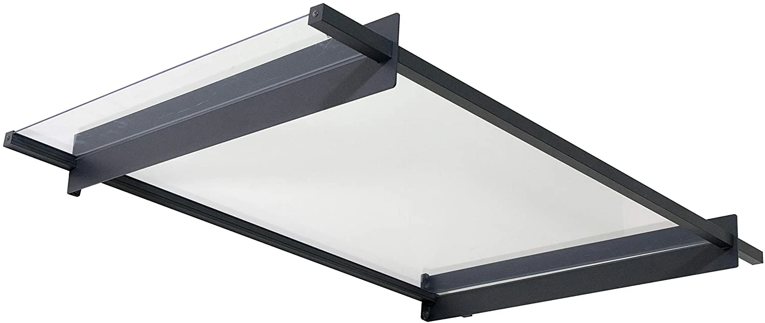 Nancy 1.5m x 0.9m Door Canopy - Grey Frame & Clear Acryl - Image 6