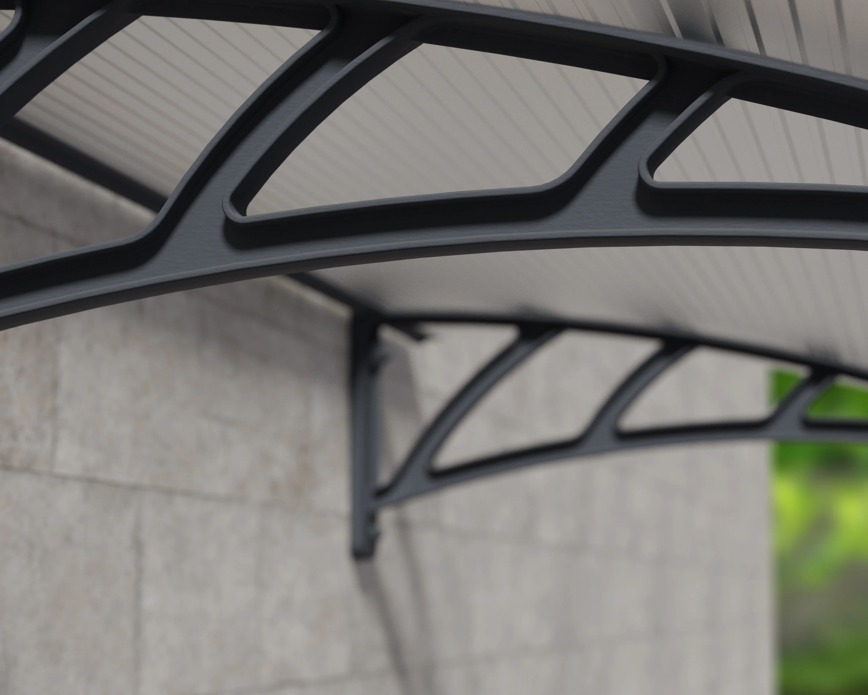 Neo 2.4m x 0.75m Door Canopy - Grey Frame & Twinwall Polycarbonate - Image 2