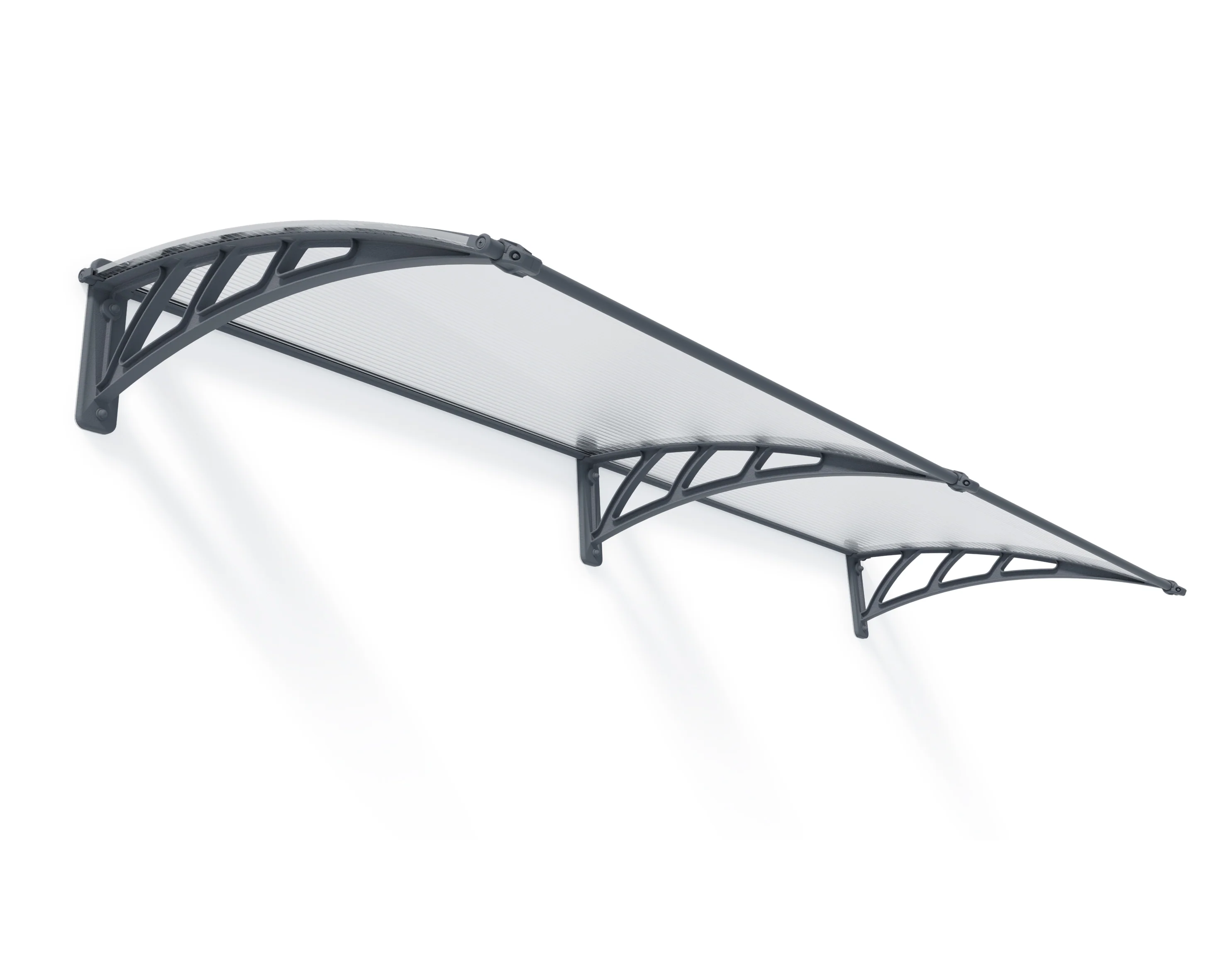 Neo 2.4m x 0.75m Door Canopy - Grey Frame & Twinwall Polycarbonate - Image 4