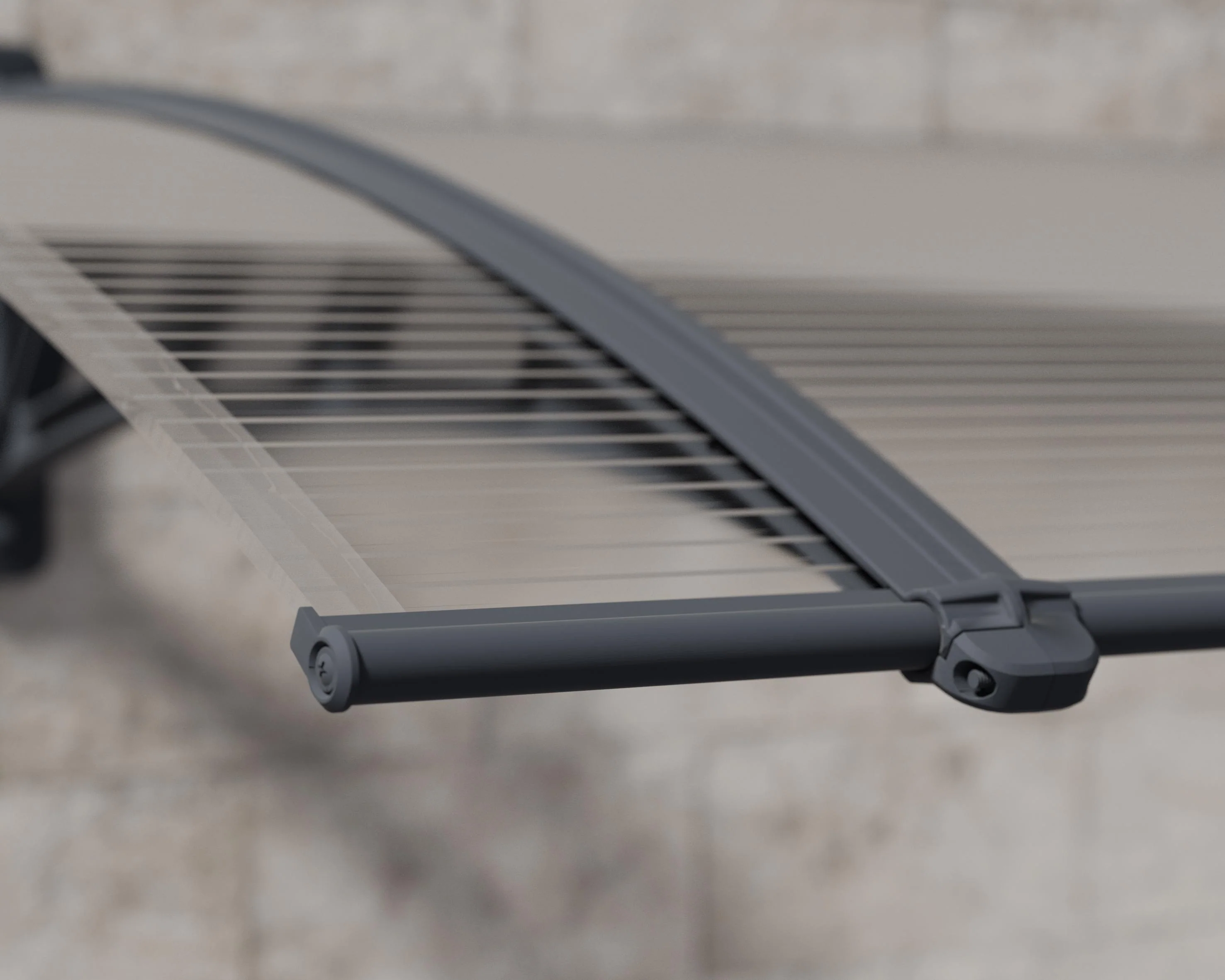 Neo 2.4m x 0.75m Door Canopy - Grey Frame & Twinwall Polycarbonate - Image 7