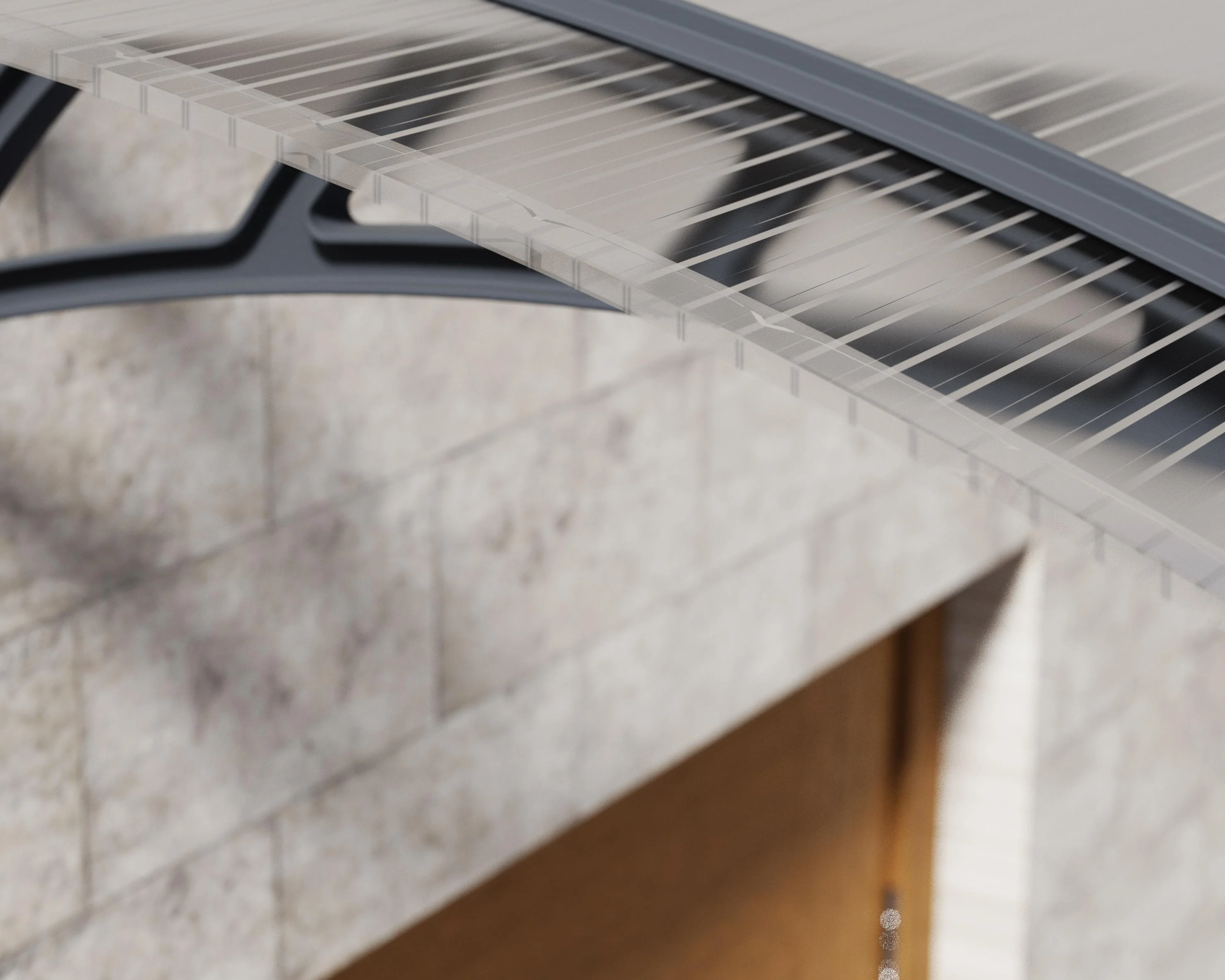 Neo 2.4m x 0.75m Door Canopy - Grey Frame & Twinwall Polycarbonate - Image 8
