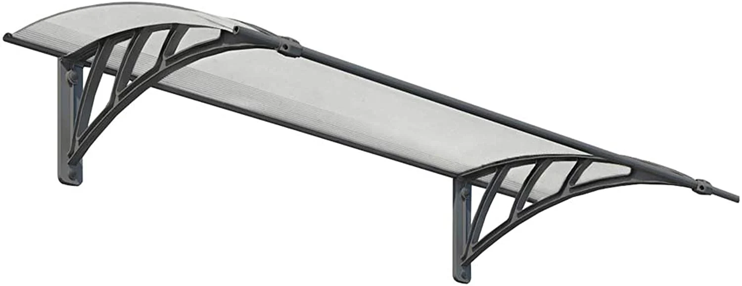 Neo 1.4m x 0.75m Door Canopy - Grey Frame & Twinwall Polycarbonate - Image 4