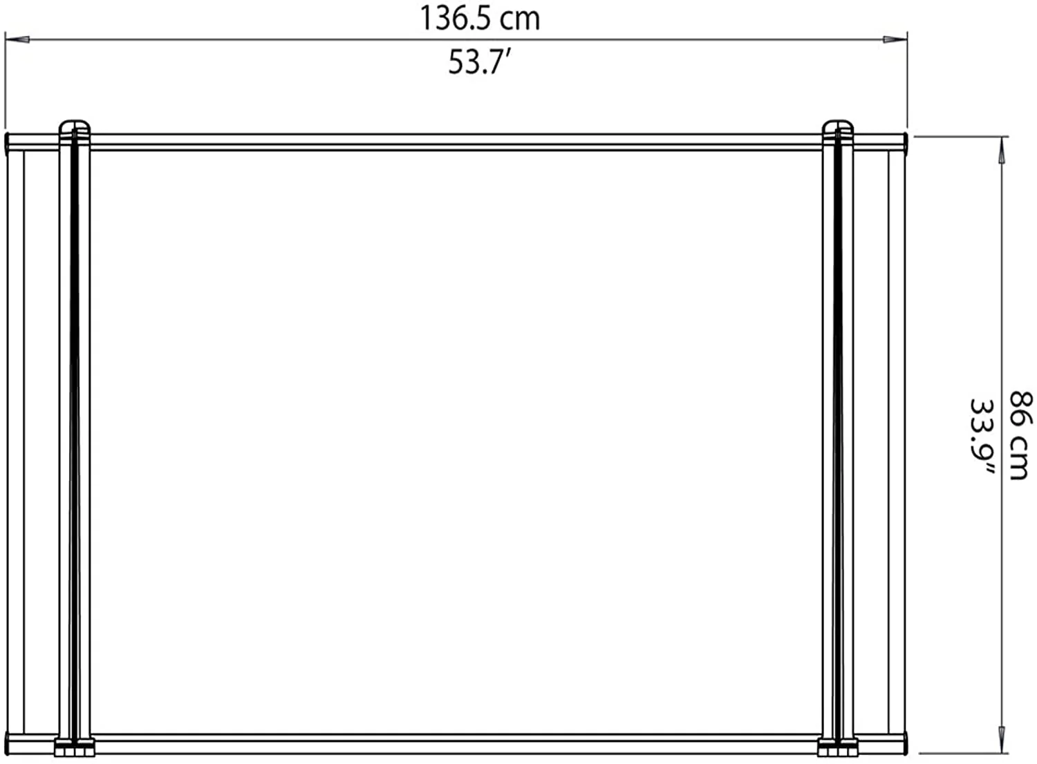Neo 1.4m x 0.75m Door Canopy - Grey Frame & Twinwall Polycarbonate - Image 5