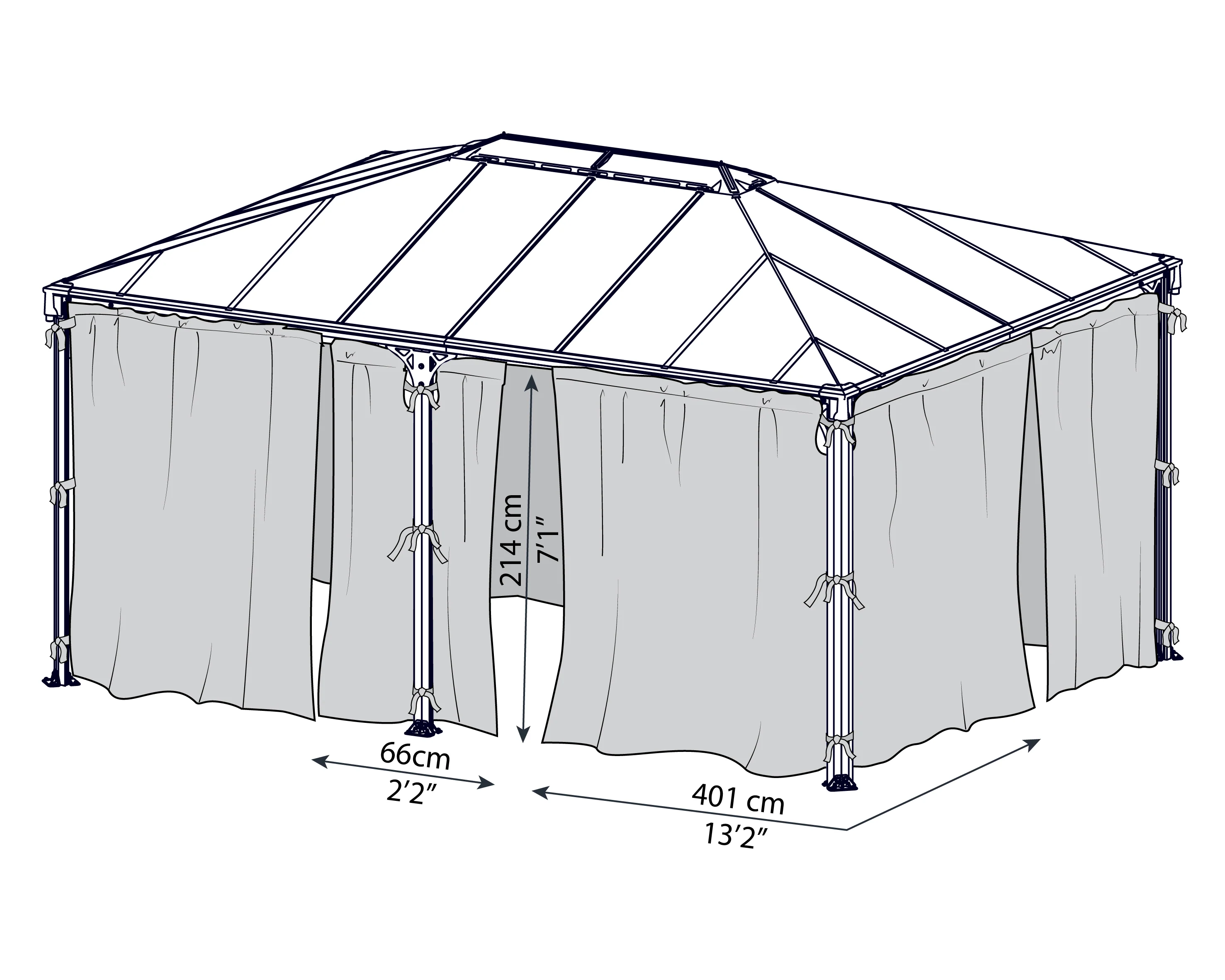 Martinique 5000 + Milano 4300 Gazebo Netting Set - Image 2