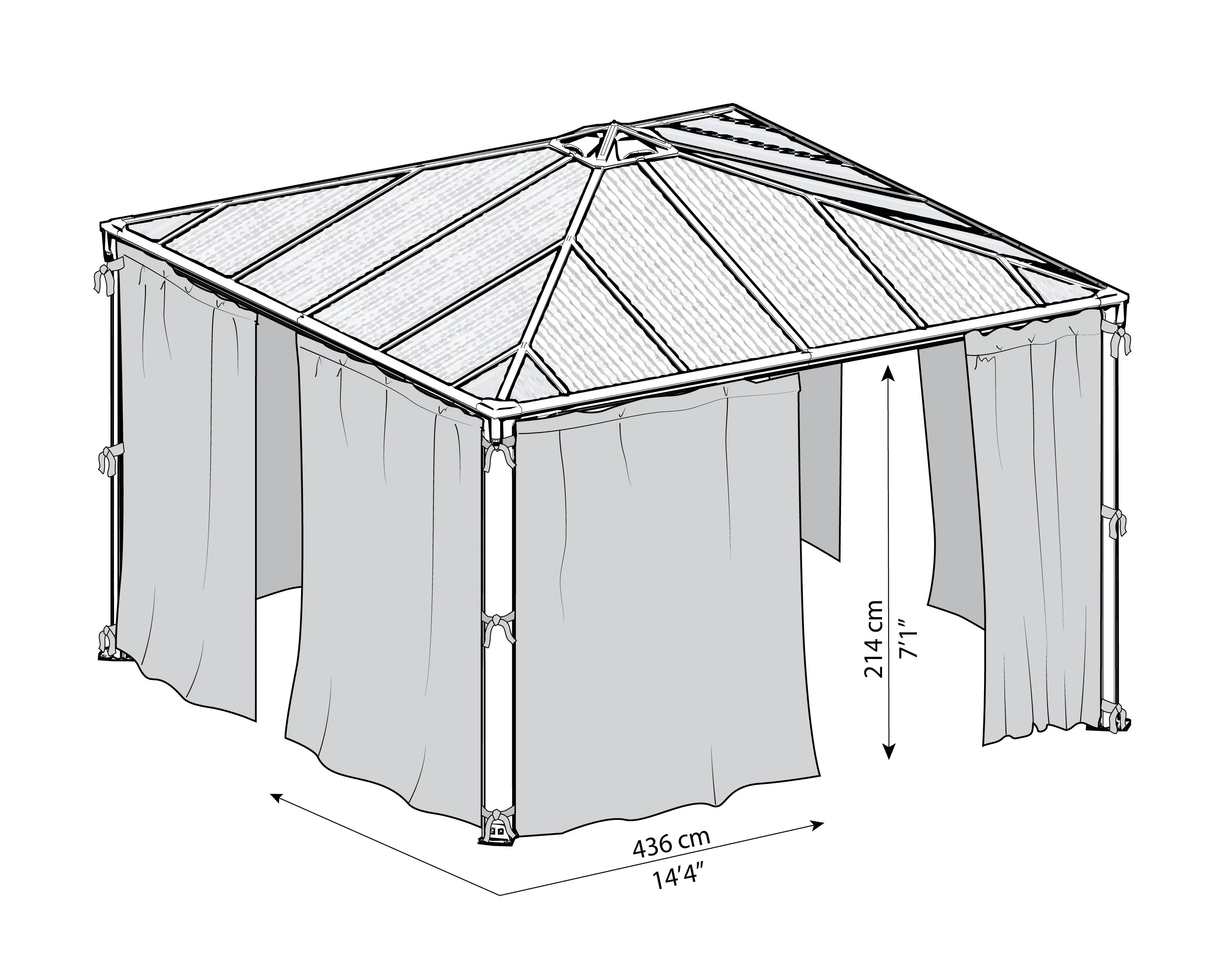 Palermo 4300 Gazebo Netting Set - Image 2
