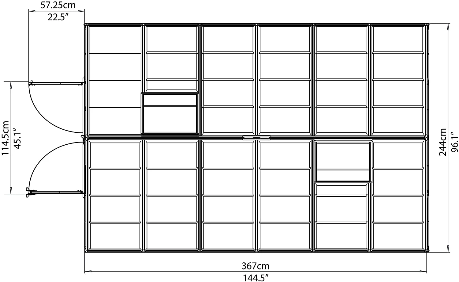 Octave 8' x 12' Greenhouse - Silver Frame & Clear Polycarbonate Panels - Image 5