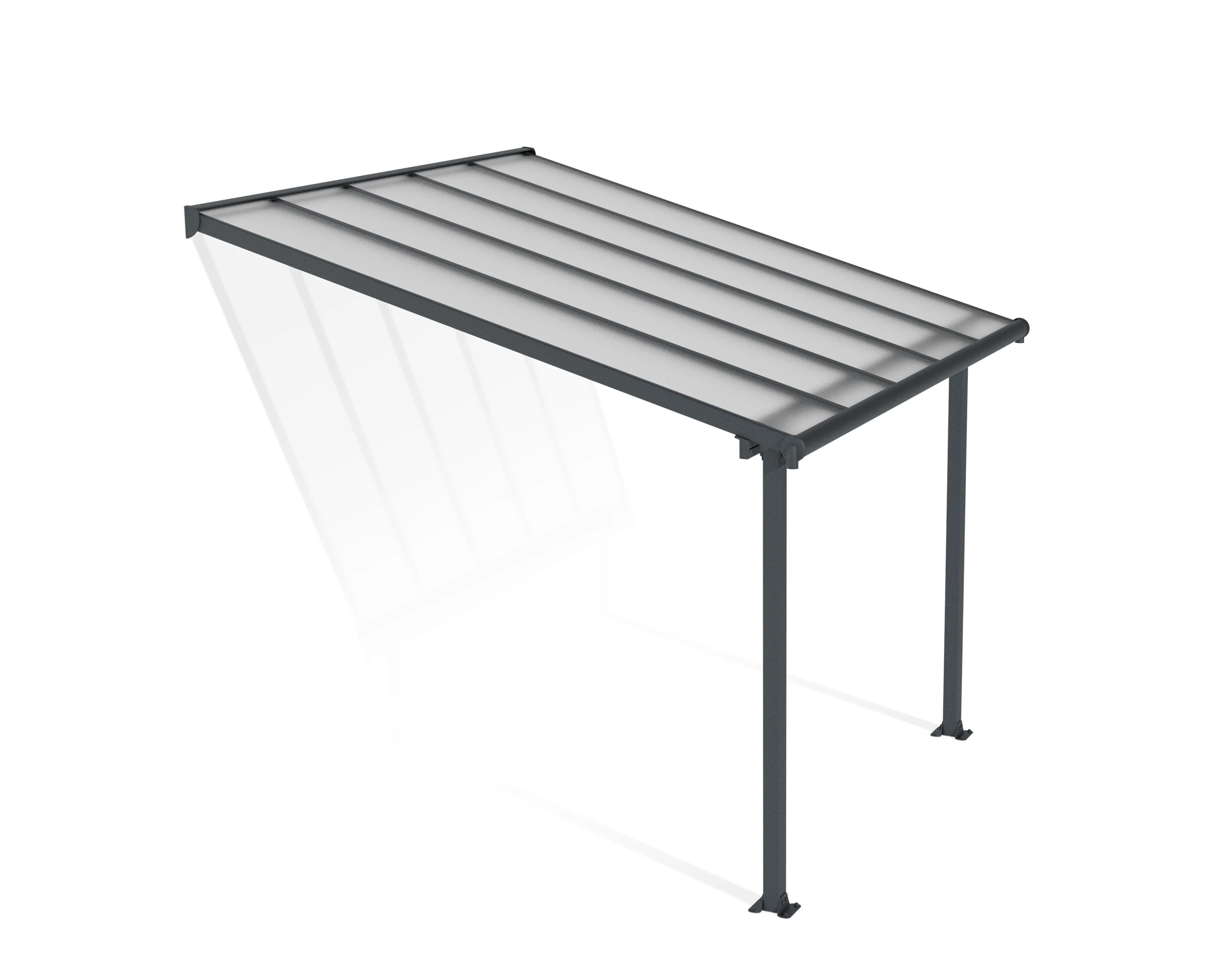Olympia Patio Cover 3m x 3m - Grey Frame & Clear Polycarbonate - Image 3