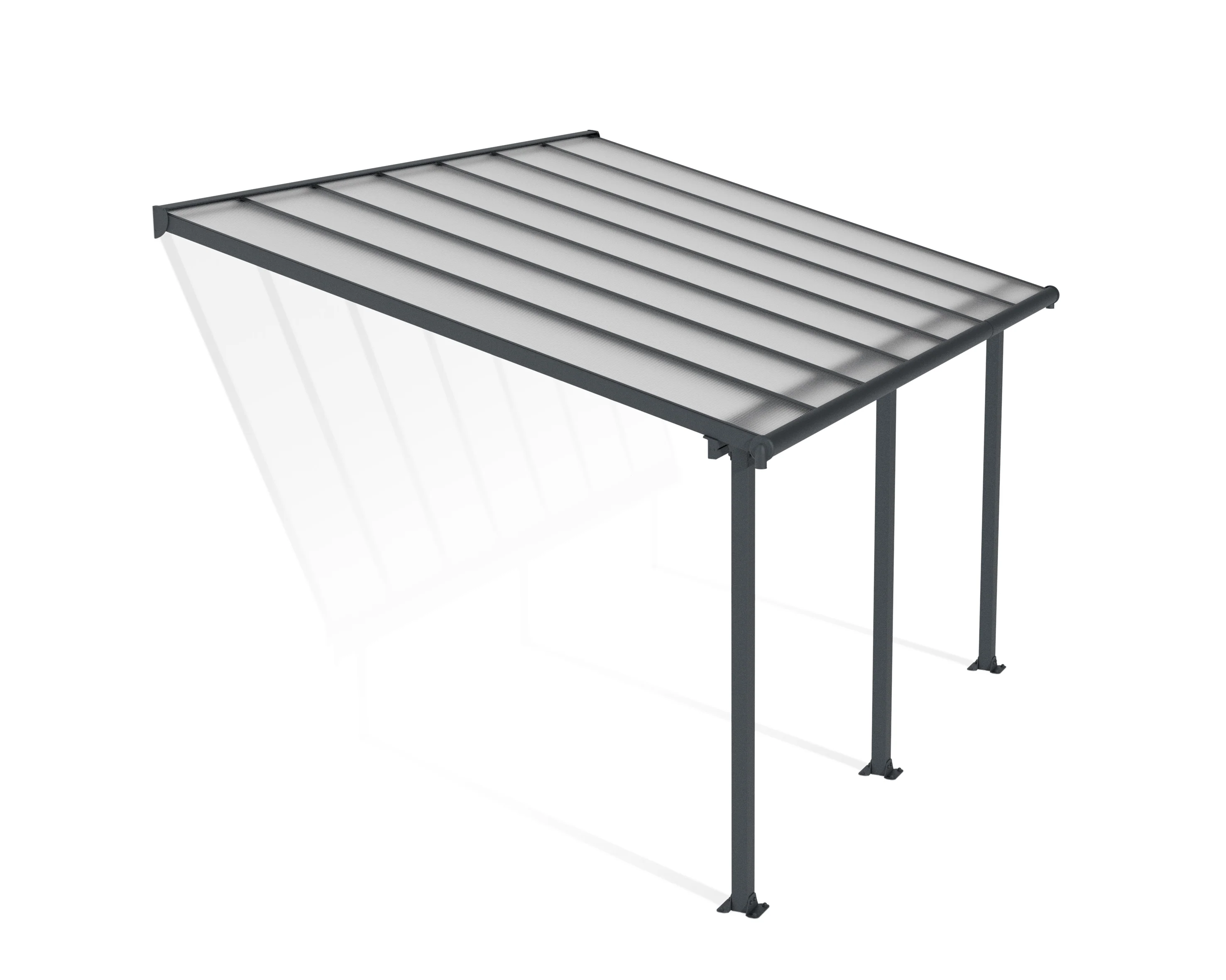 Olympia Patio Cover 3m x 4.3m - Grey Frame & Clear Polycarbonate - Image 5