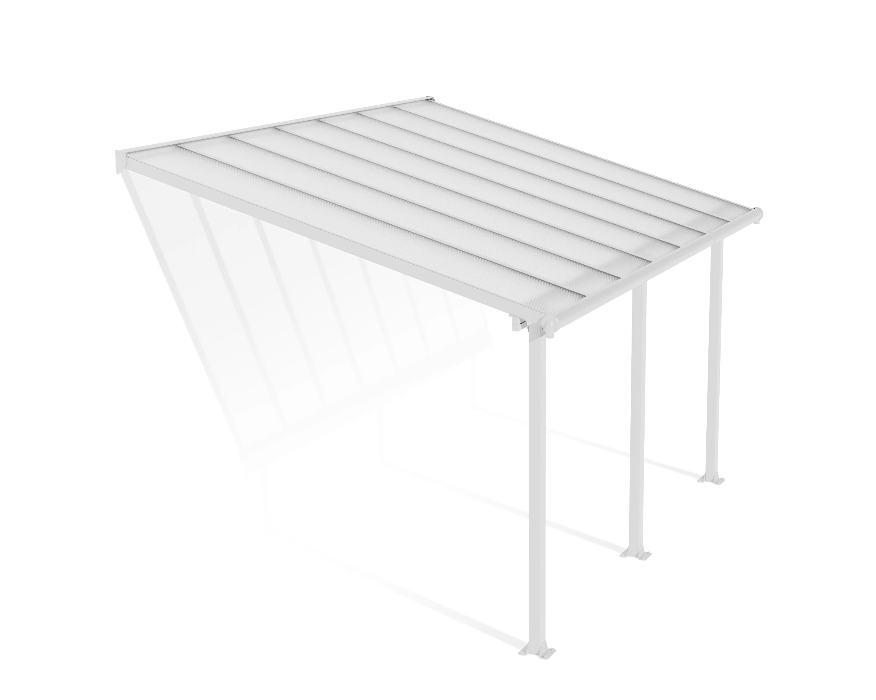 Olympia Patio Cover 3m x 4.3m - White Frame & Clear Polycarbonate - Image 5