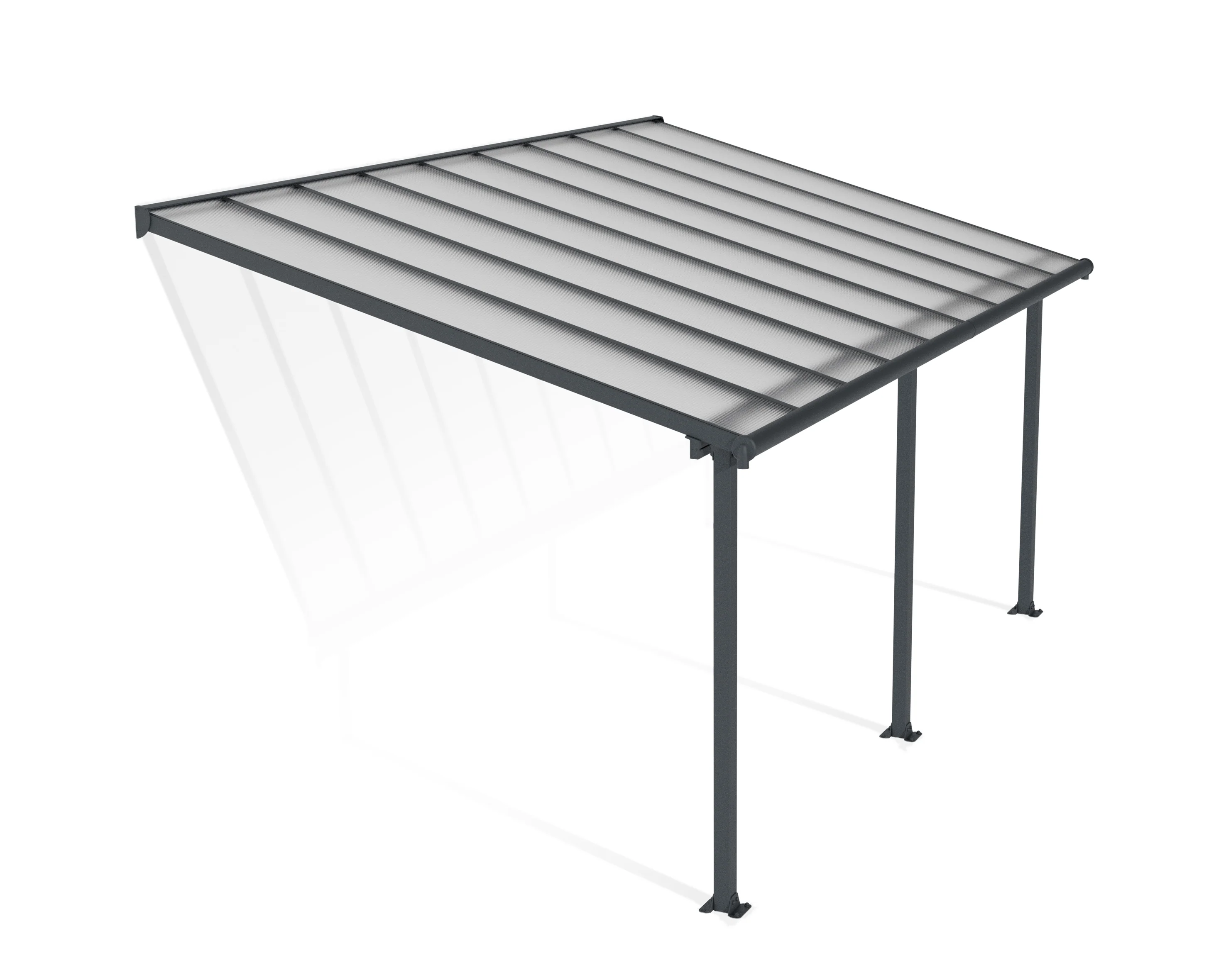 Olympia Patio Cover 3m x 5.5m - Grey Frame & Clear Polycarbonate - Image 5