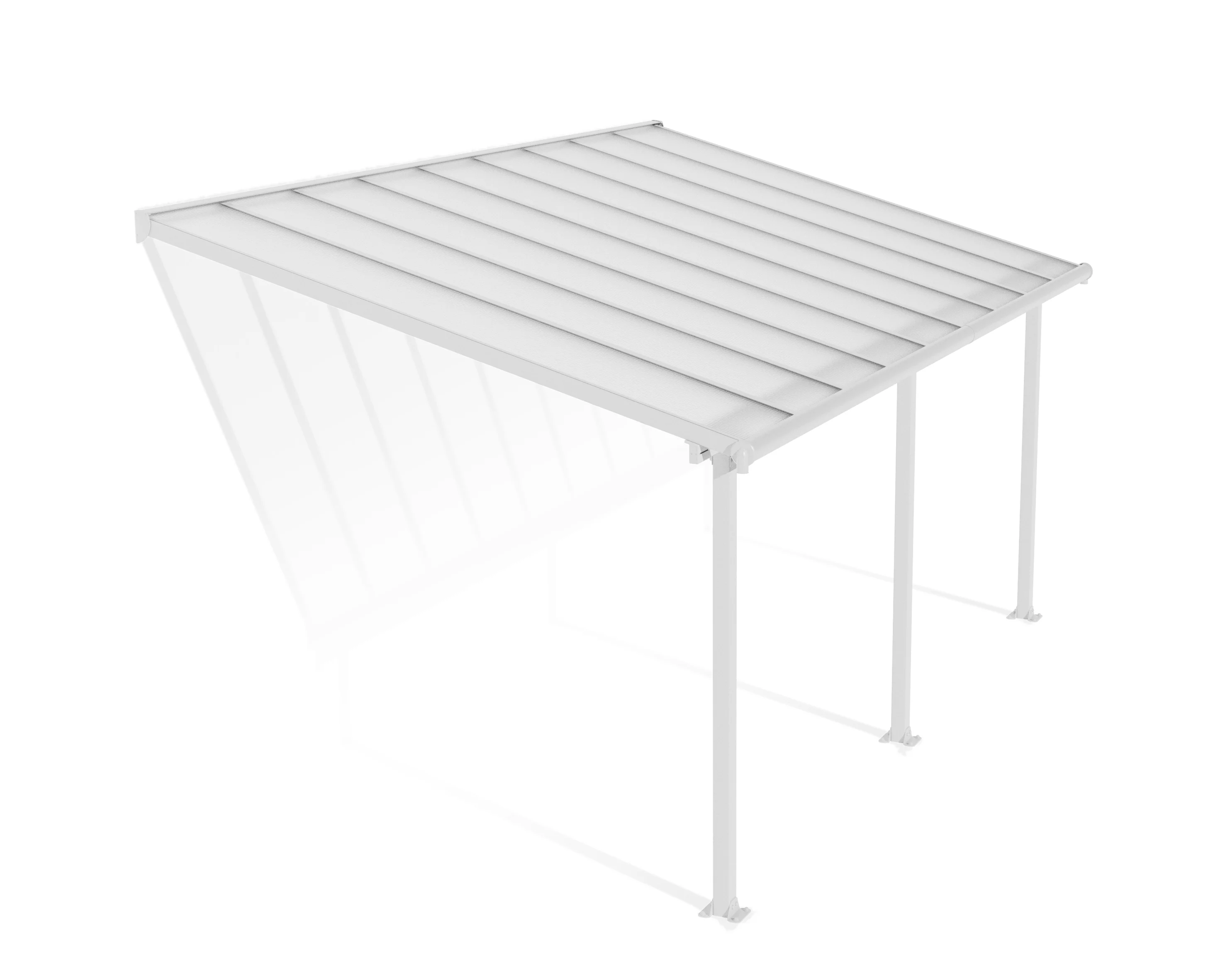 Olympia Patio Cover 3m x 5.5m - White Frame & Clear Polycarbonate - Image 4