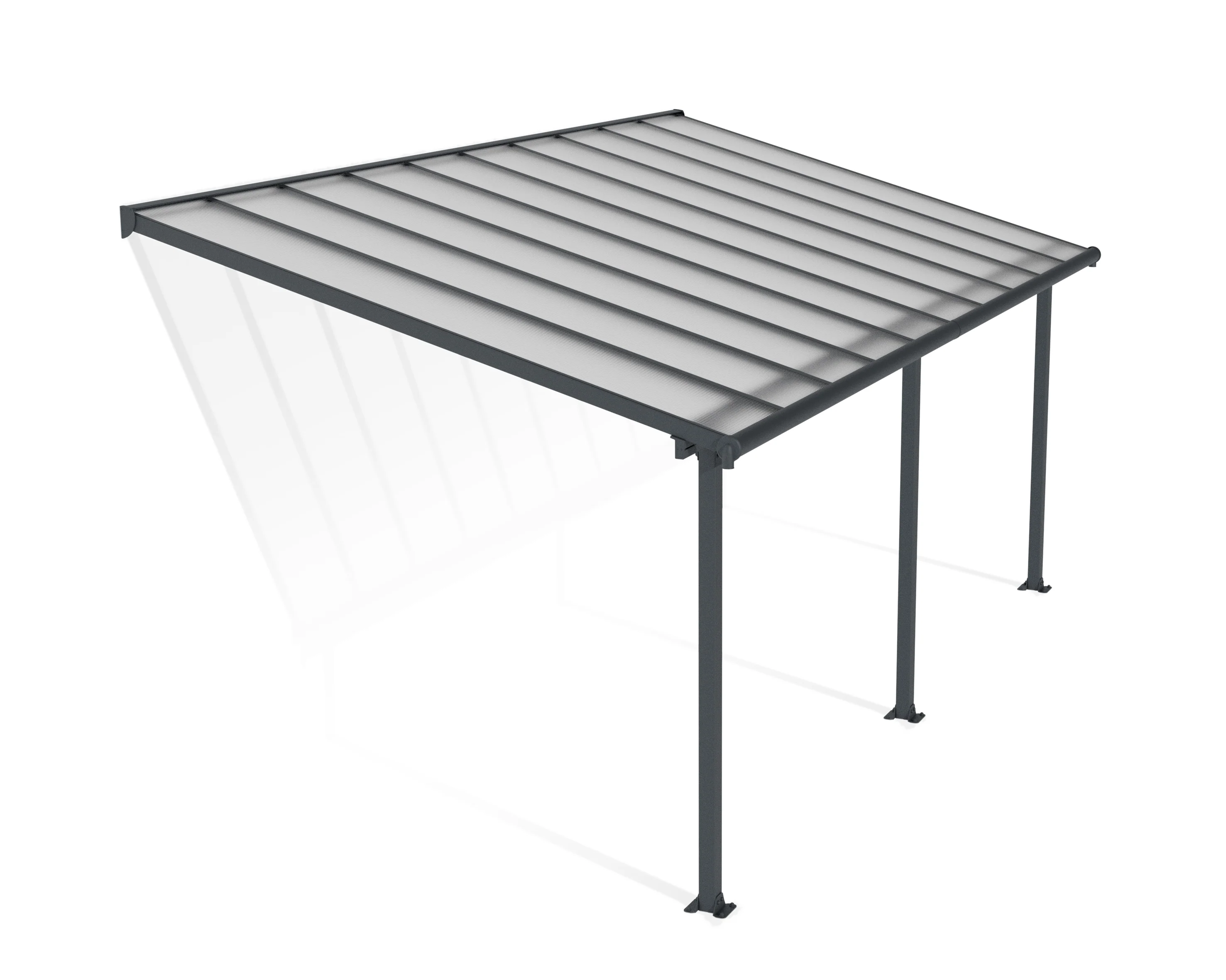 Olympia Patio Cover 3m x 6.2m - Grey Frame & Clear Polycarbonate - Image 5