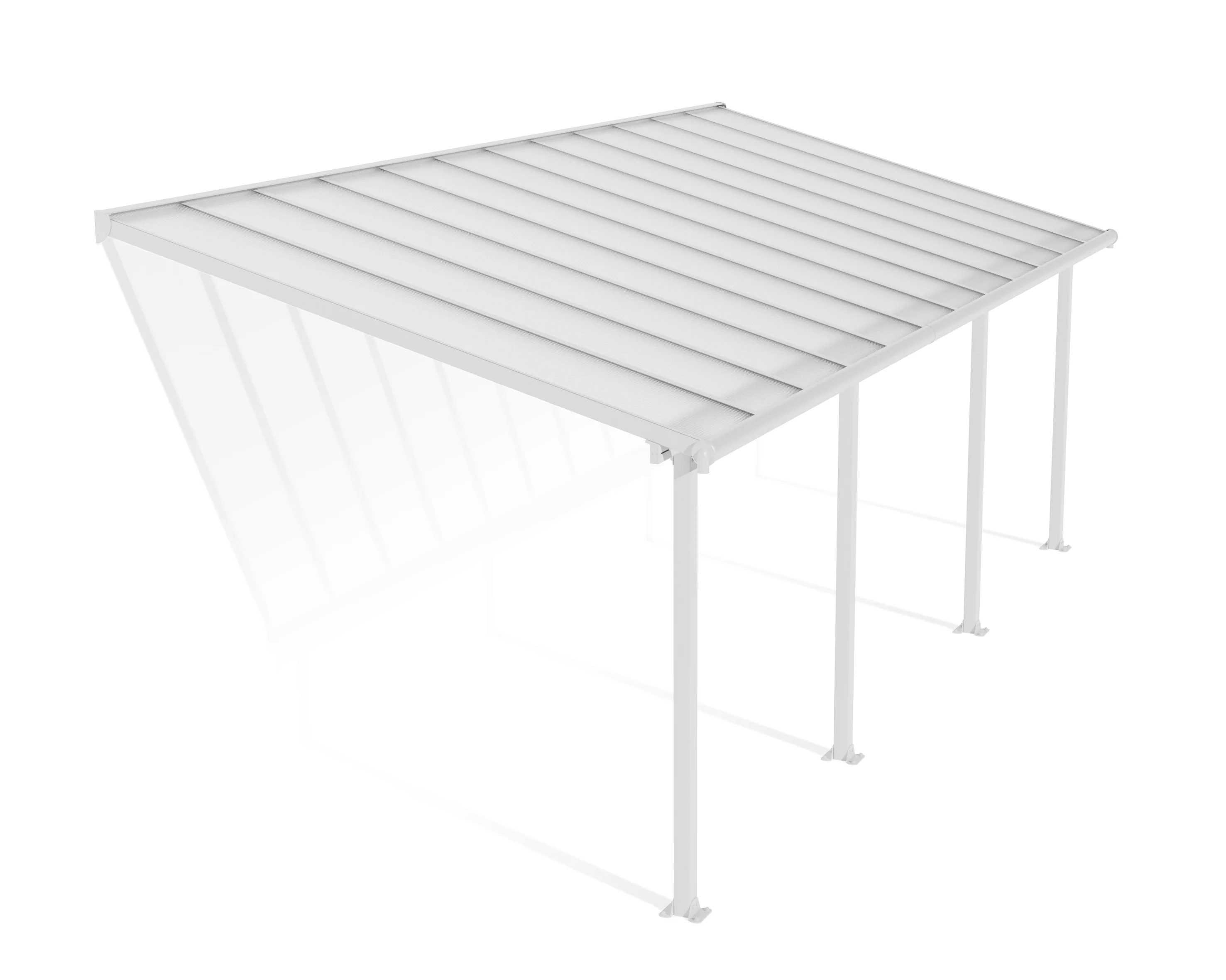 Olympia Patio Cover 3m x 7.4m - White Frame & Clear Polycarbonate - Image 5