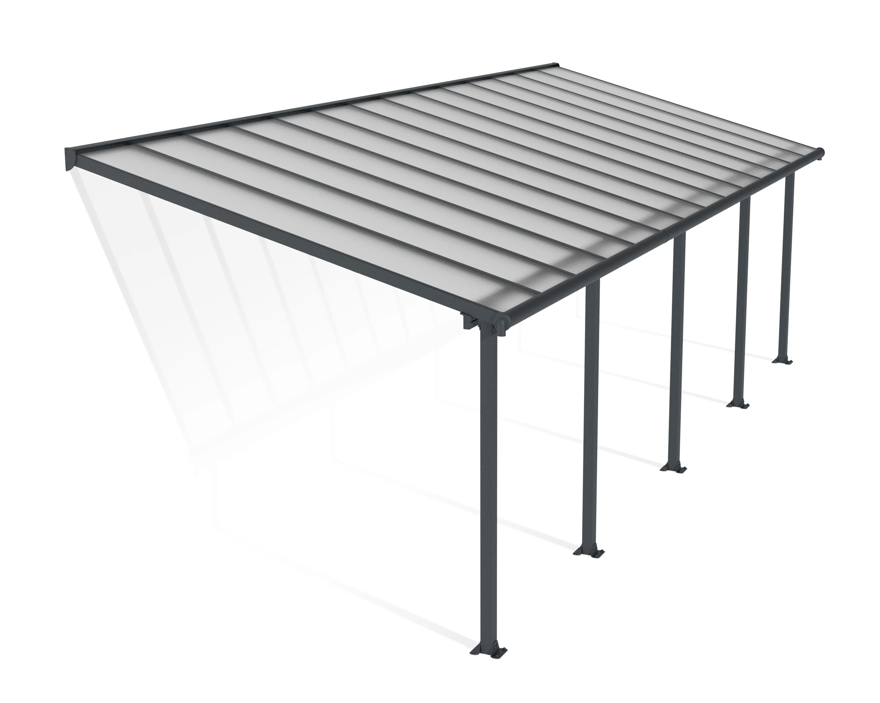 Olympia Patio Cover 3m x 8.6m - Grey Frame & Clear Polycarbonate - Image 5