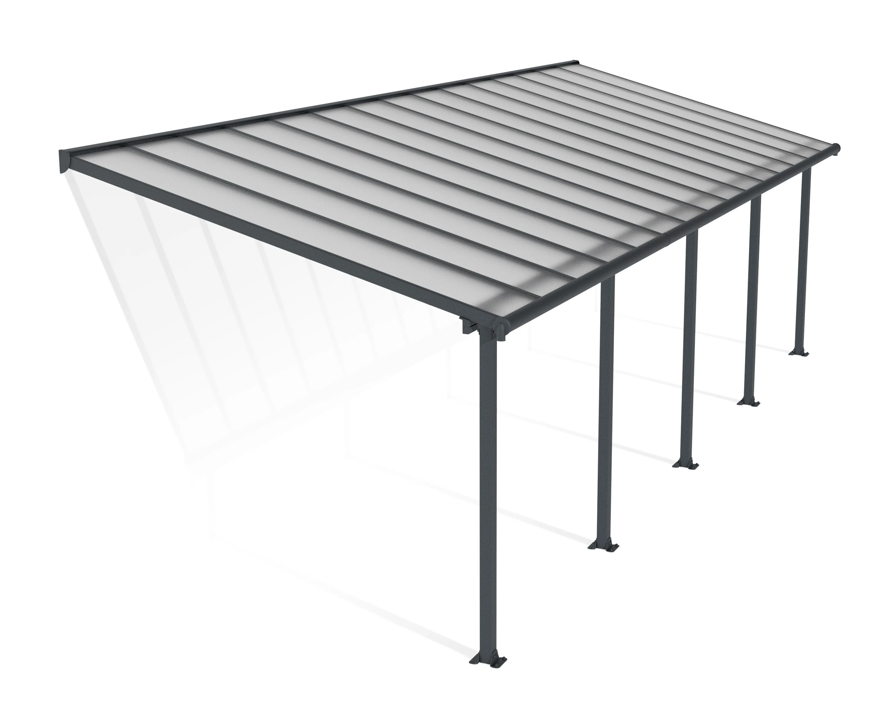 Olympia Patio Cover 3m x 9.2m - Grey Frame & Clear Polycarbonate - Image 5