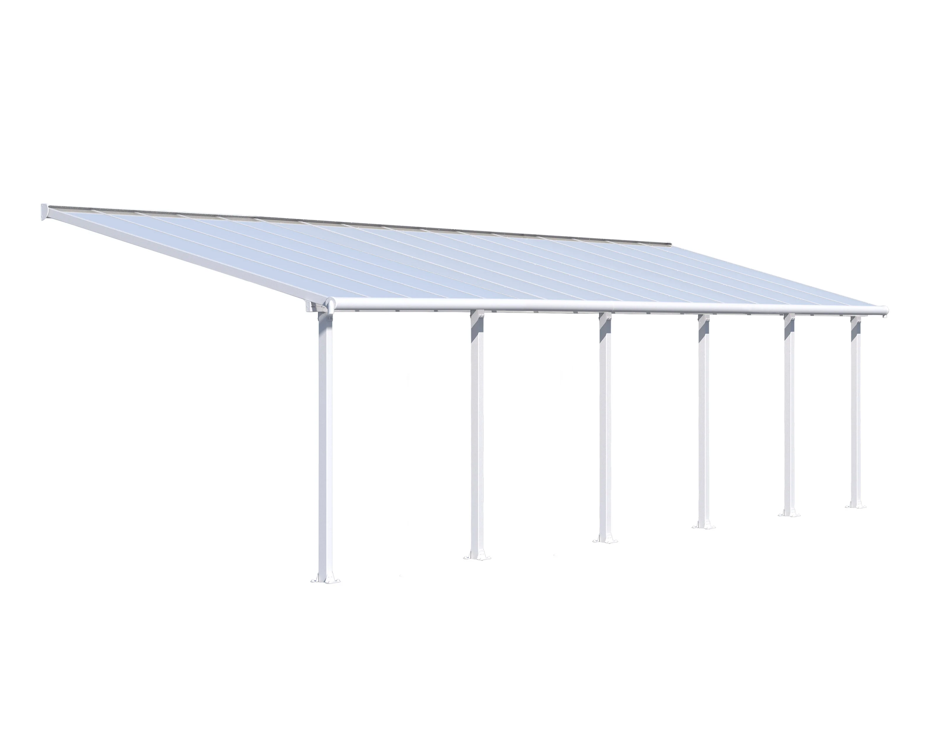 Olympia Patio Cover 3m x 9.8m - White Frame & Clear Polycarbonate - Image 6