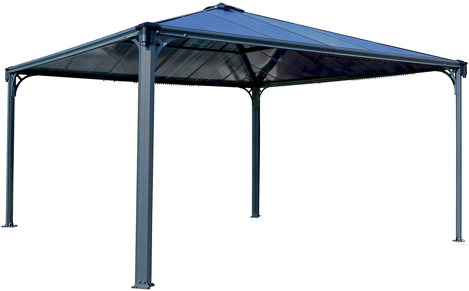 Palermo 4.3m x 4.3m Garden Gazebo in Grey with Polycarbonate Roof - Image 3