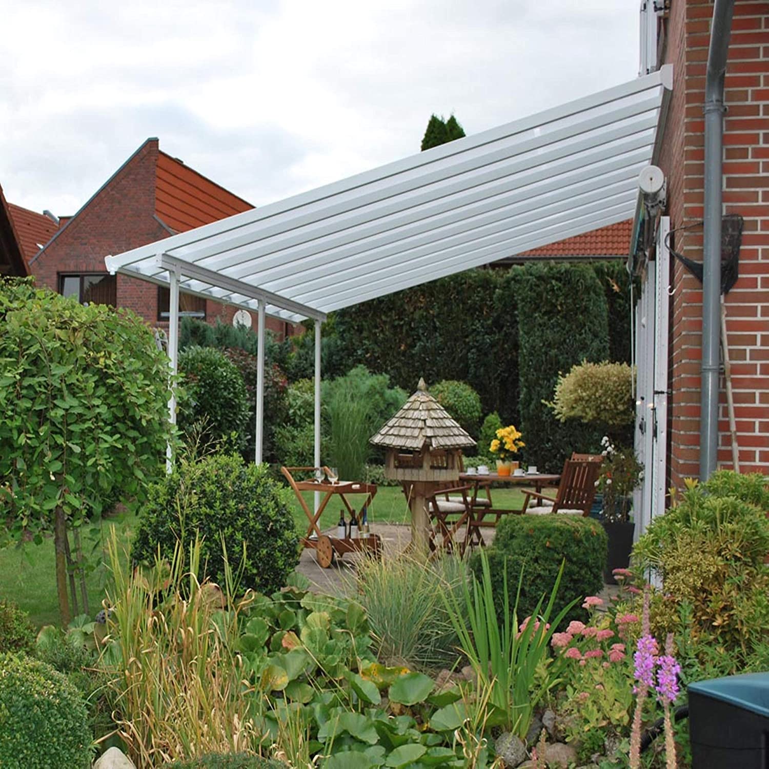 Feria Patio Cover 4m x 6m - White Frame & Clear Polycarbonate - Image 2