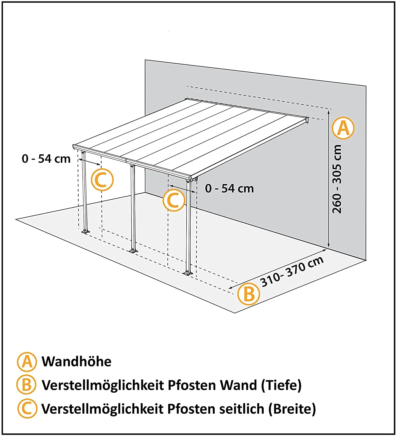 Feria Patio Cover 4m x 6m - White Frame & Clear Polycarbonate - Image 3