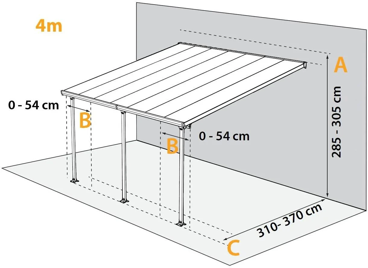 Feria Patio Cover 4m x 6m - White Frame & Clear Polycarbonate - Image 8