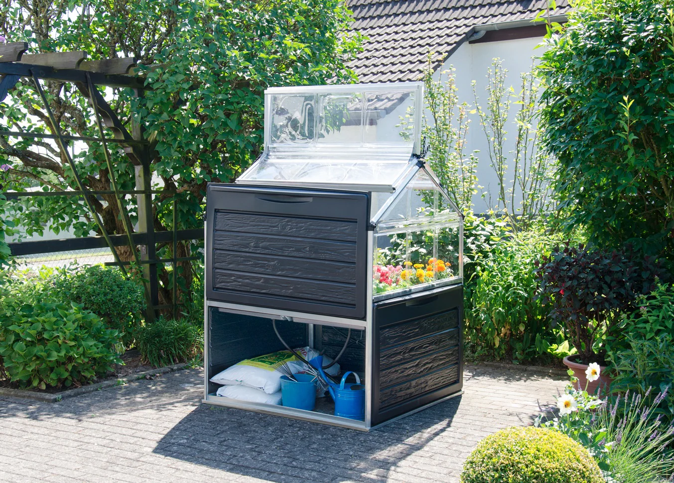 Plant Inn 4' x 4' Greenhouse - Silver Frame & Clear Polycarbonate Panels - Image 14