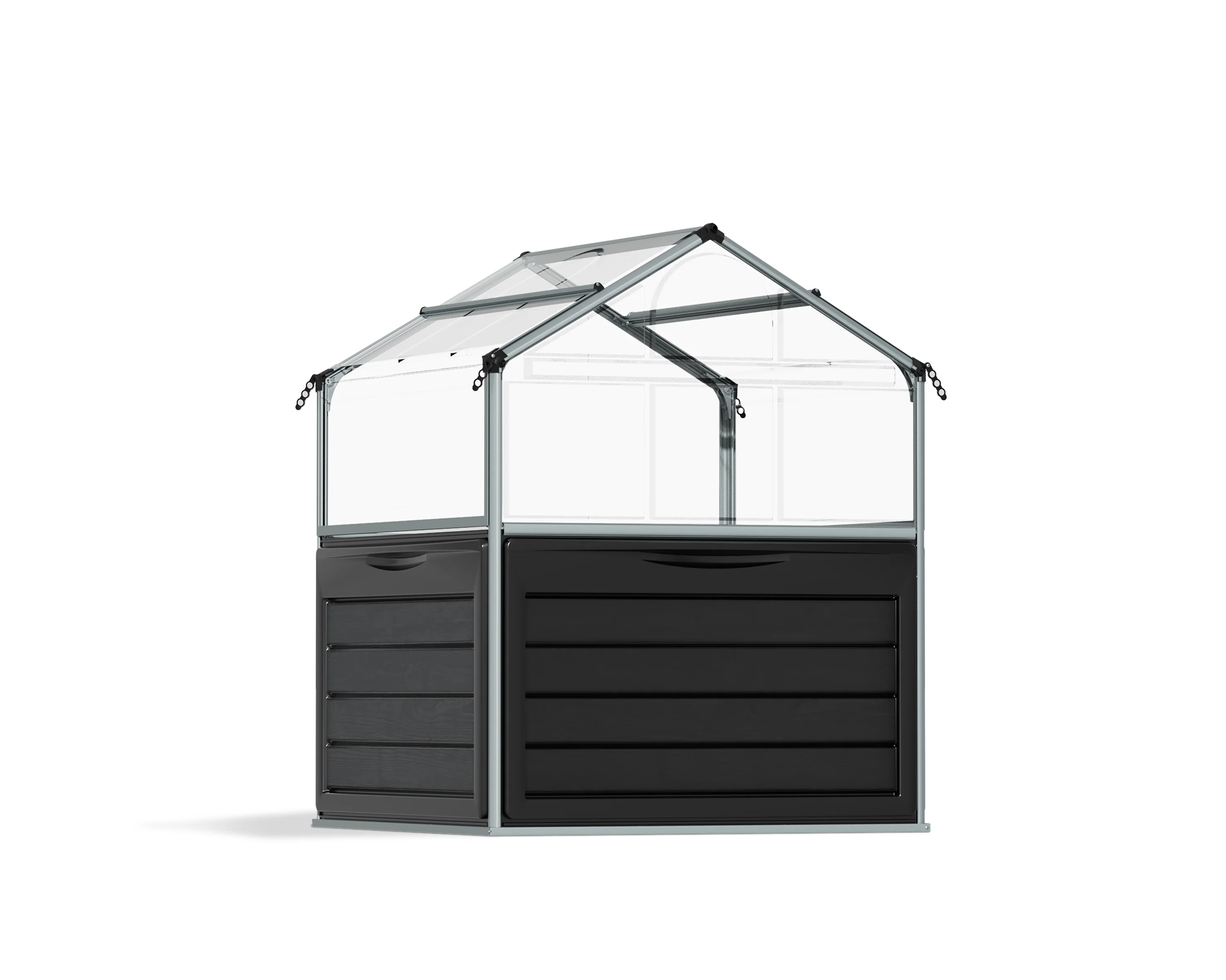 Plant Inn 4' x 4' Greenhouse - Silver Frame & Clear Polycarbonate Panels - Image 17