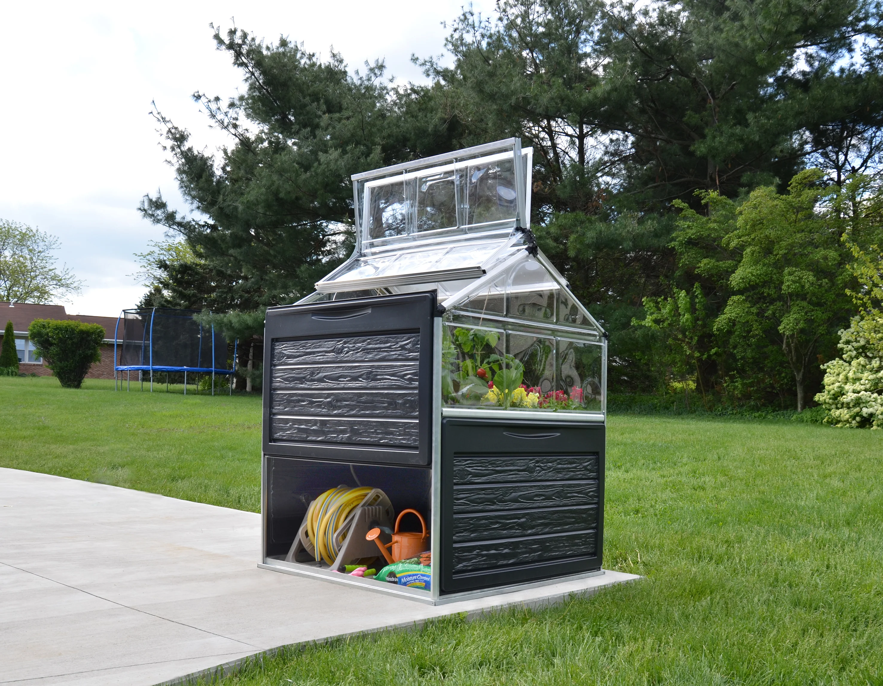 Plant Inn 4' x 4' Greenhouse - Silver Frame & Clear Polycarbonate Panels - Image 5