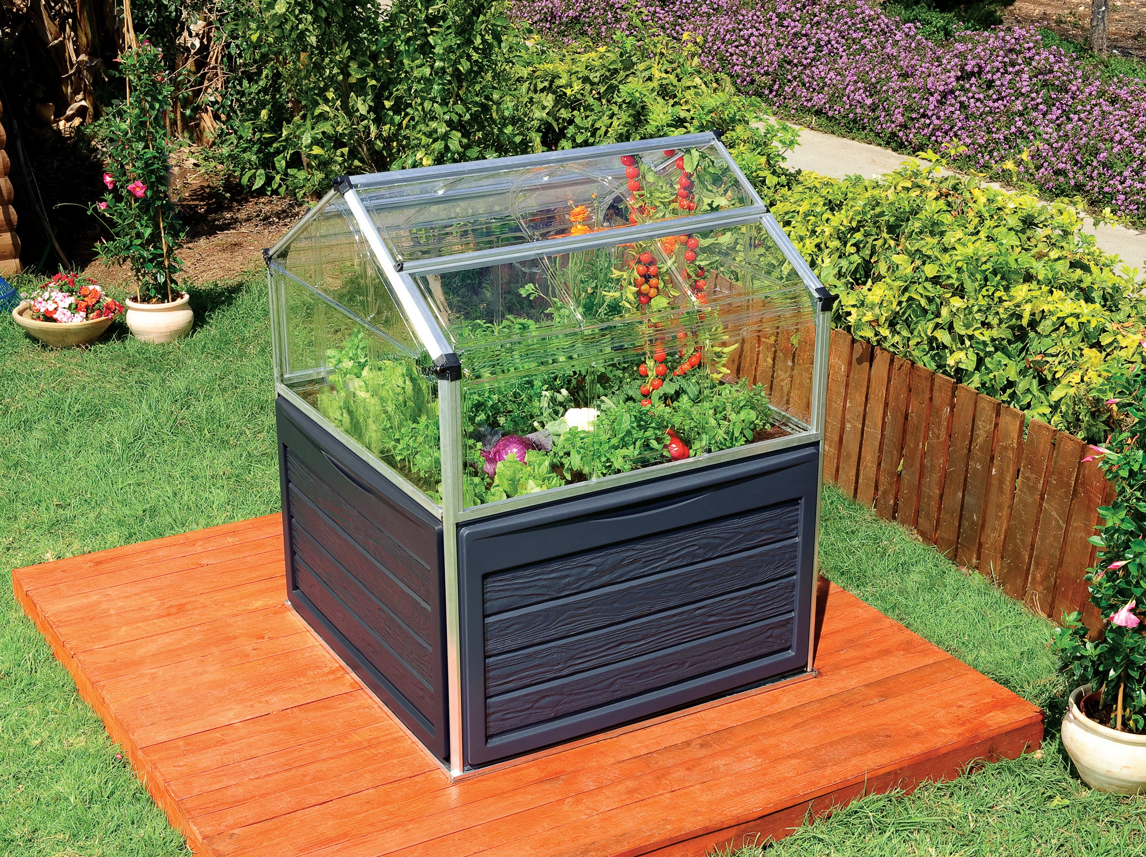 Plant Inn 4' x 4' Greenhouse - Silver Frame & Clear Polycarbonate Panels - Image 7